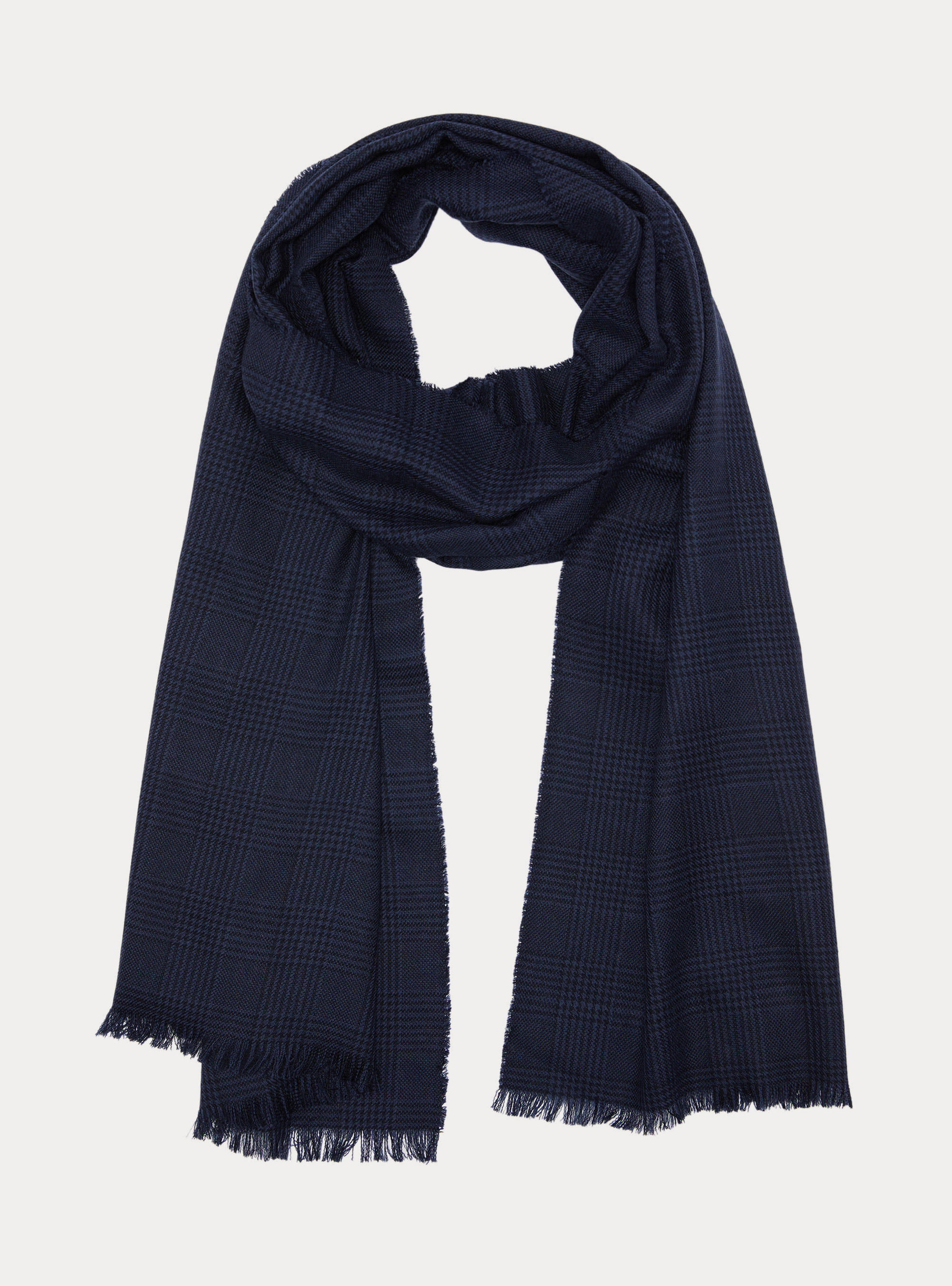 Lightweight patterned wool scarf, INK