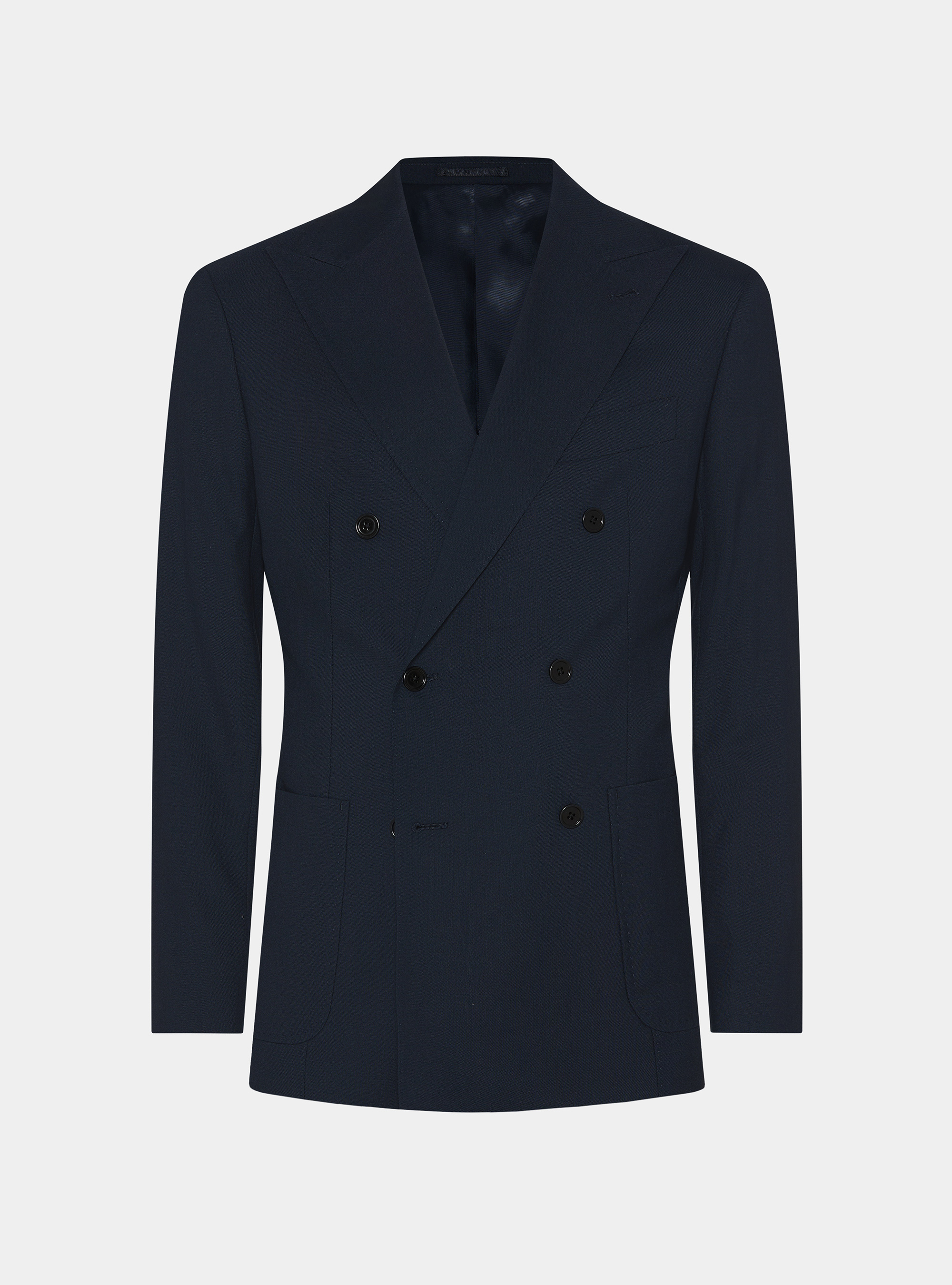 Double-breasted blazer in pure Vitale Barberis Canonico wool, NAVY