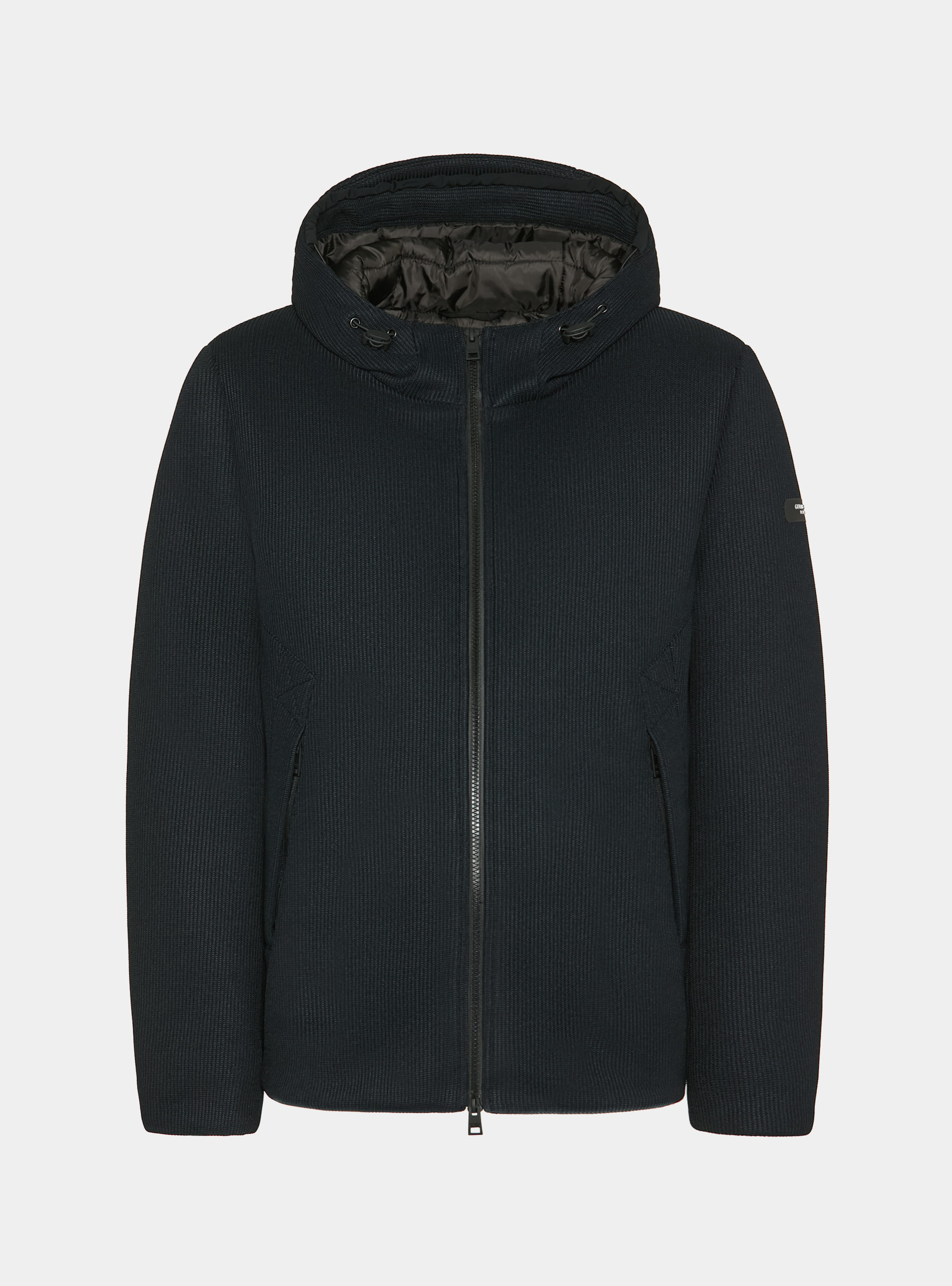 Giubbotto tecnico imbottito con cappuccio, BLU NAVY