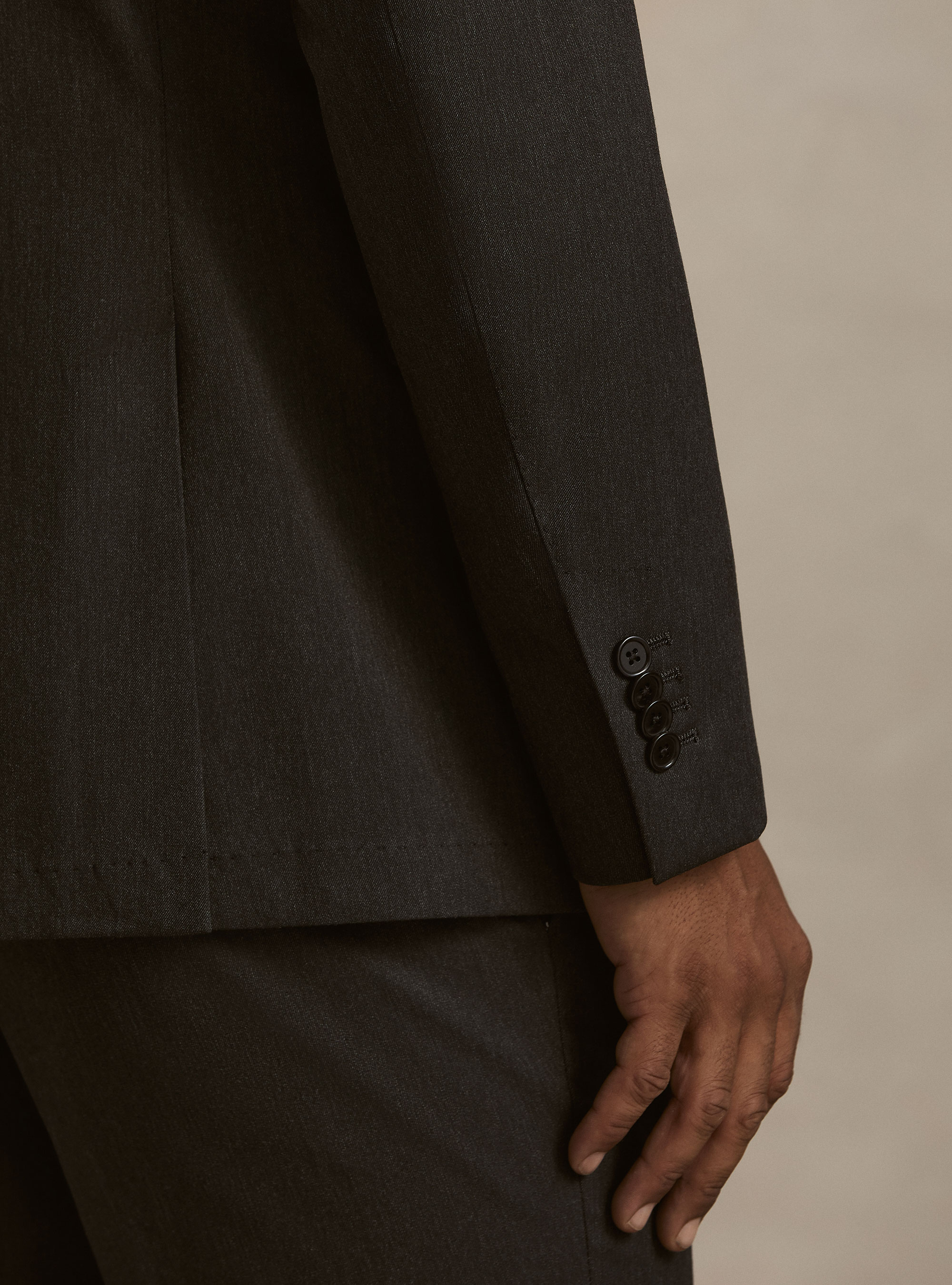 Giacca abito classico slim fit, ASFALTO