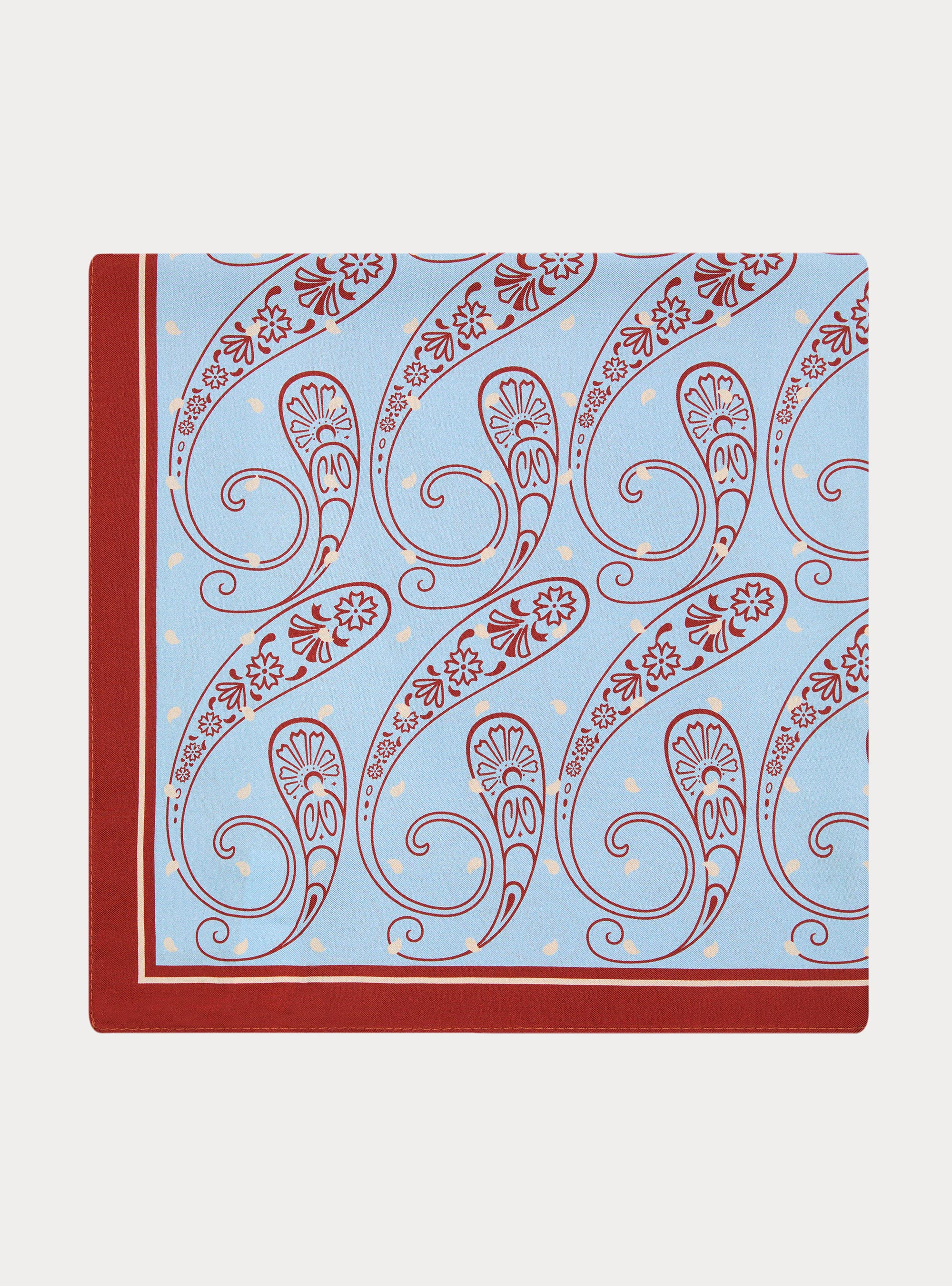 Seidentuch mit Paisley-Muster, AZZURRO 0282C