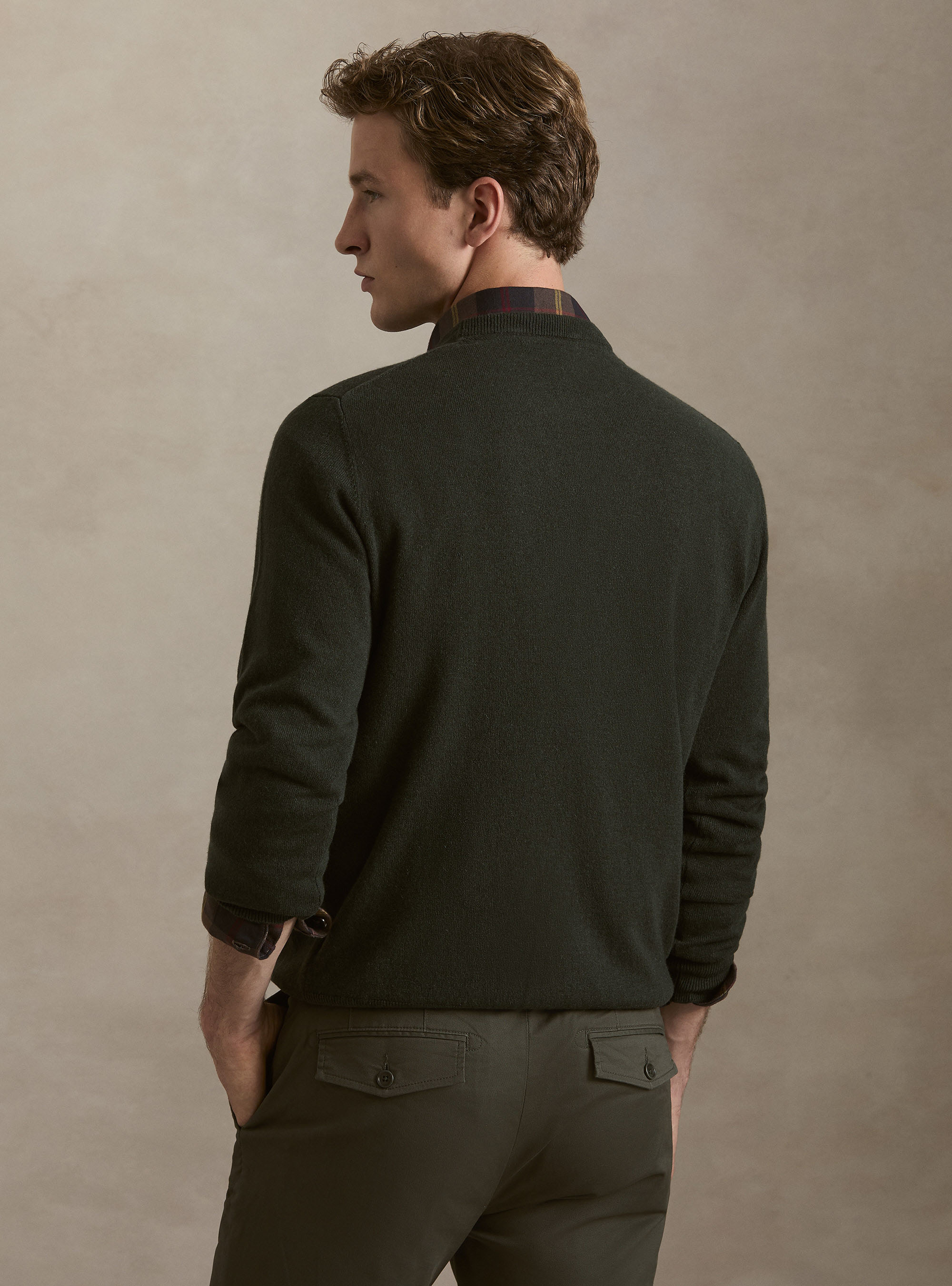 Pull col rond en 100% cachemire, MILITARE 0609C