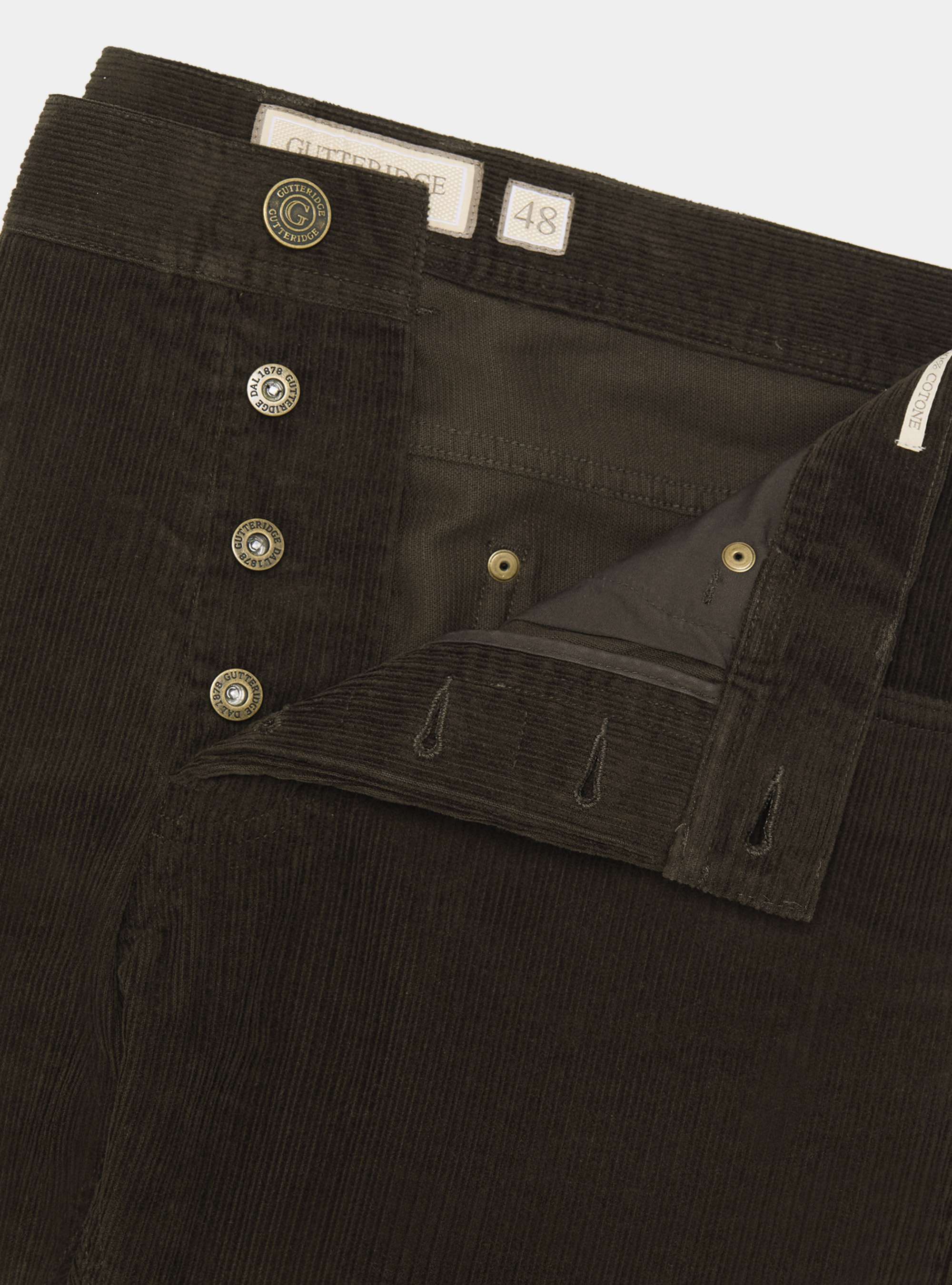 Corduroy five-pocket trousers, BROWN