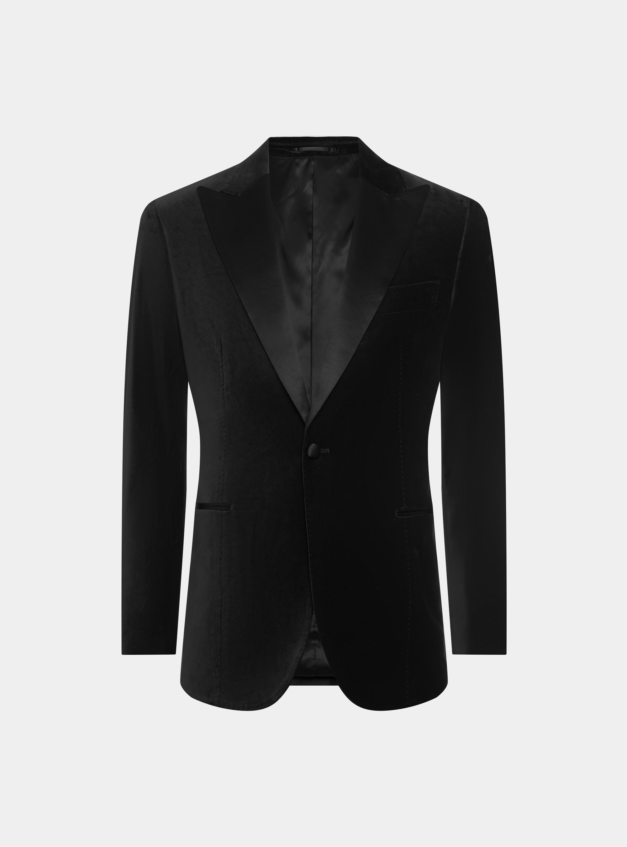Smokingjacke aus glattem Samt, NERO 0100C