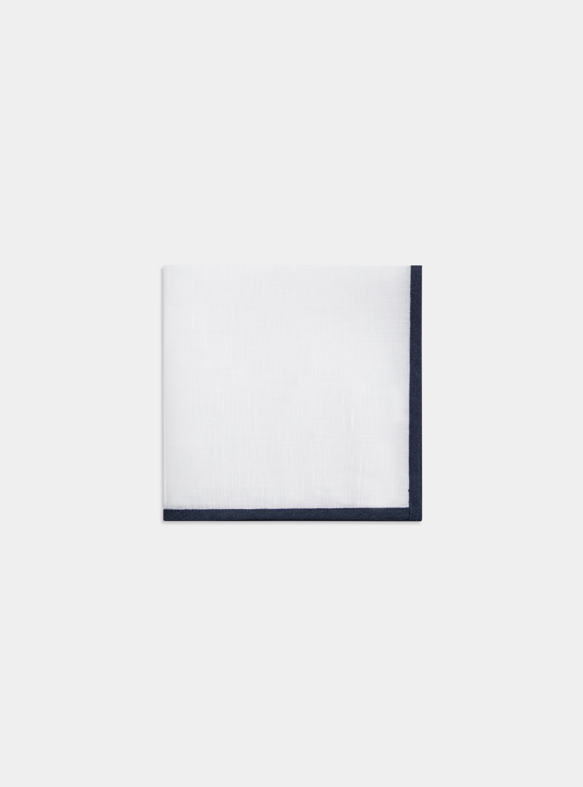 Pochette en lin, BLANC/BLEU MARINE