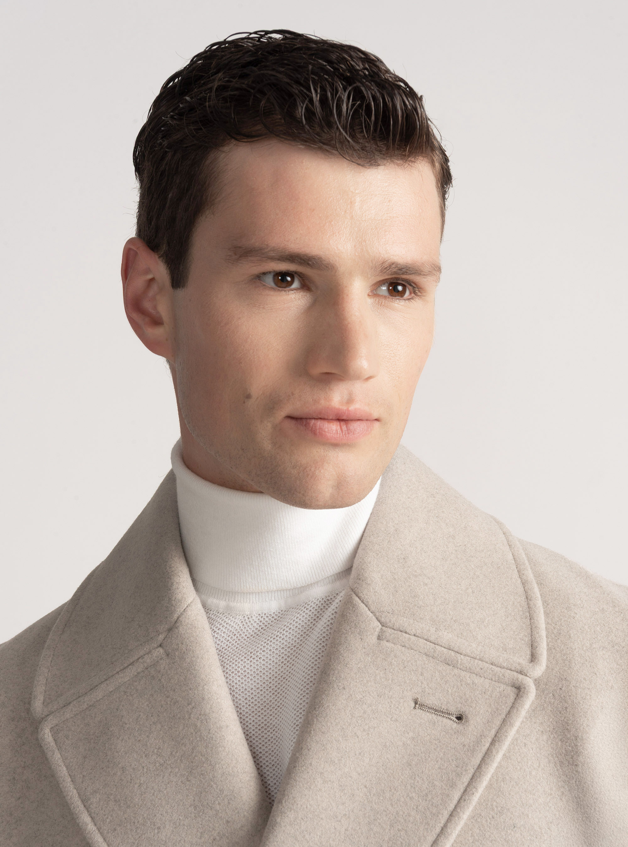 Peacoat de color liso, CRUDO