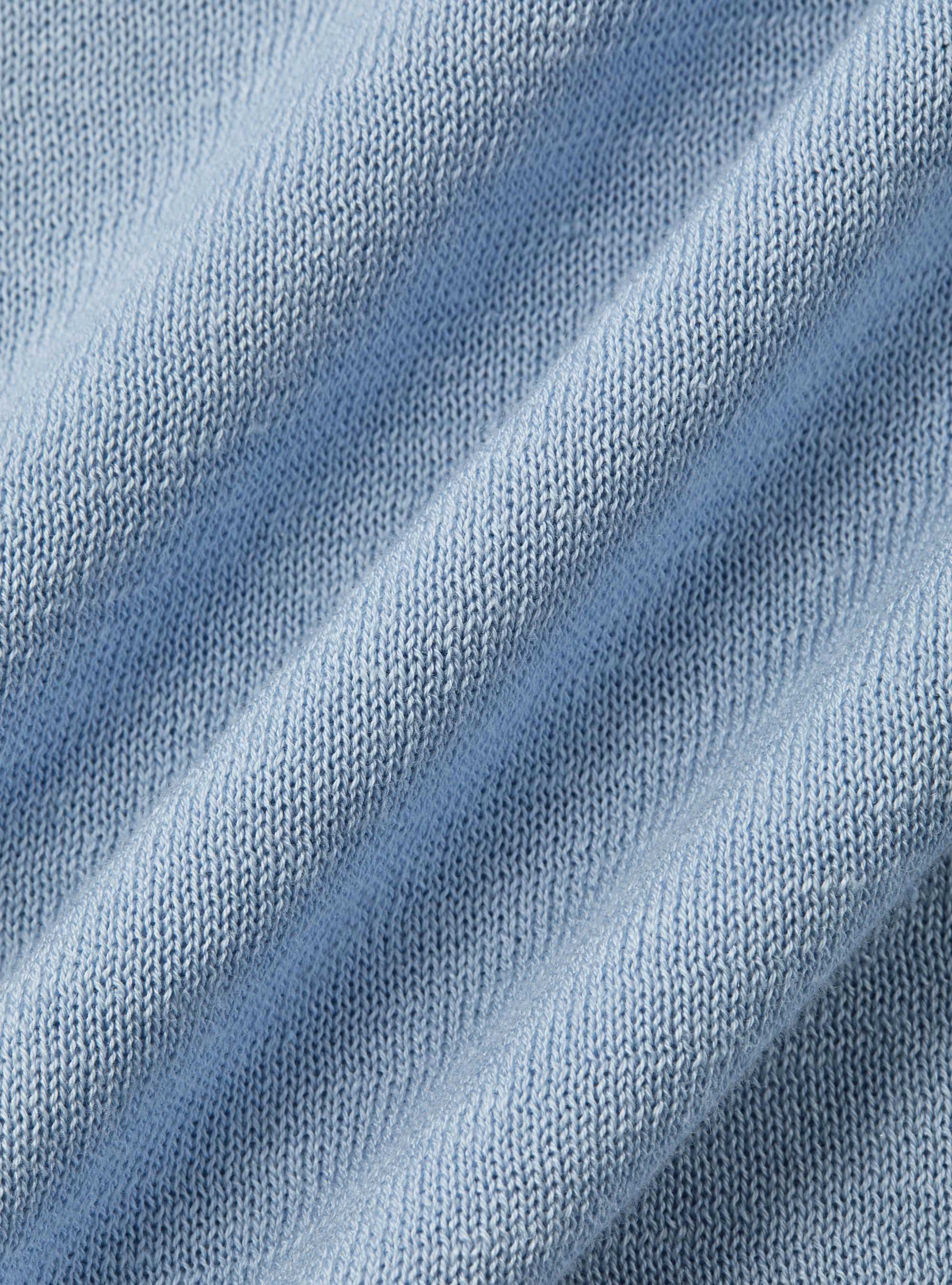 Polo de algod&oacute;n y seda, 0266C AZZURRO