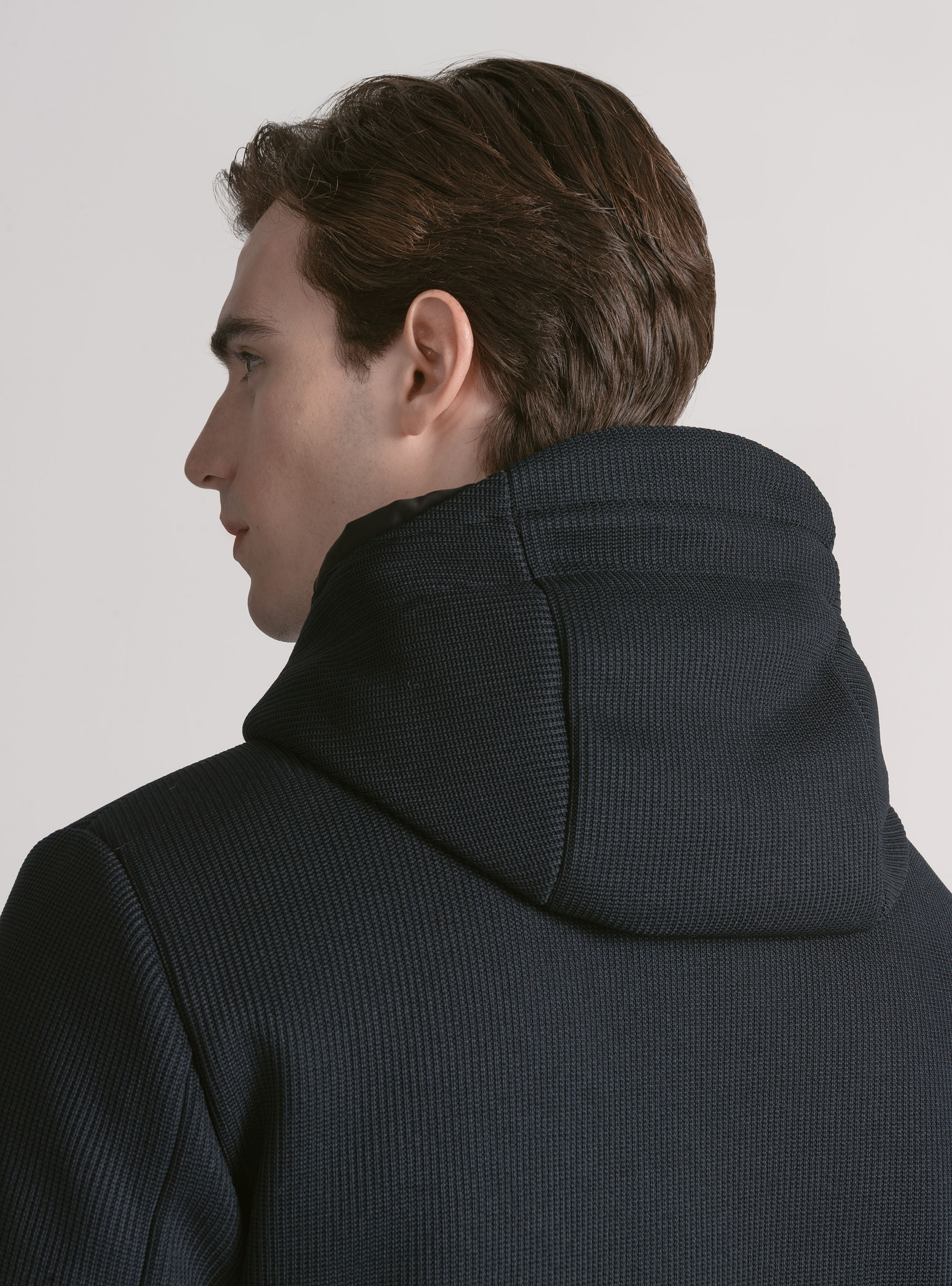 Giubbotto tecnico imbottito con cappuccio, BLU NAVY