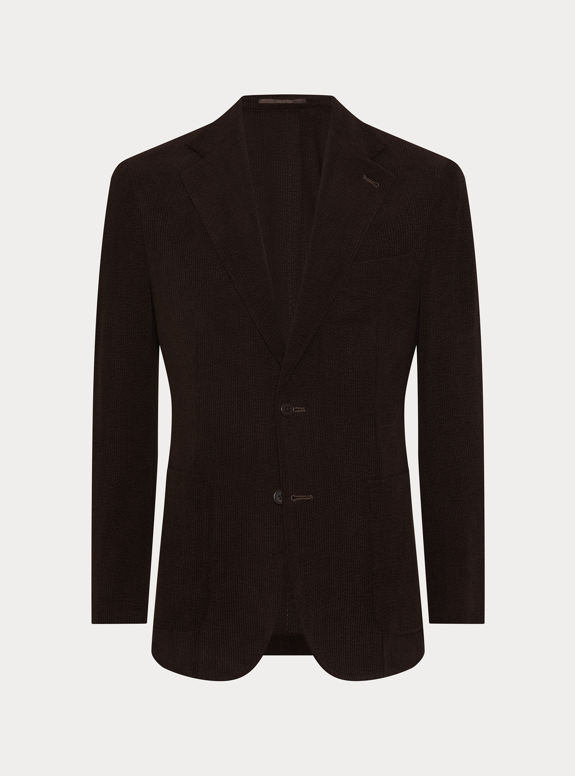 Veste droite en velours extensible, MARRON