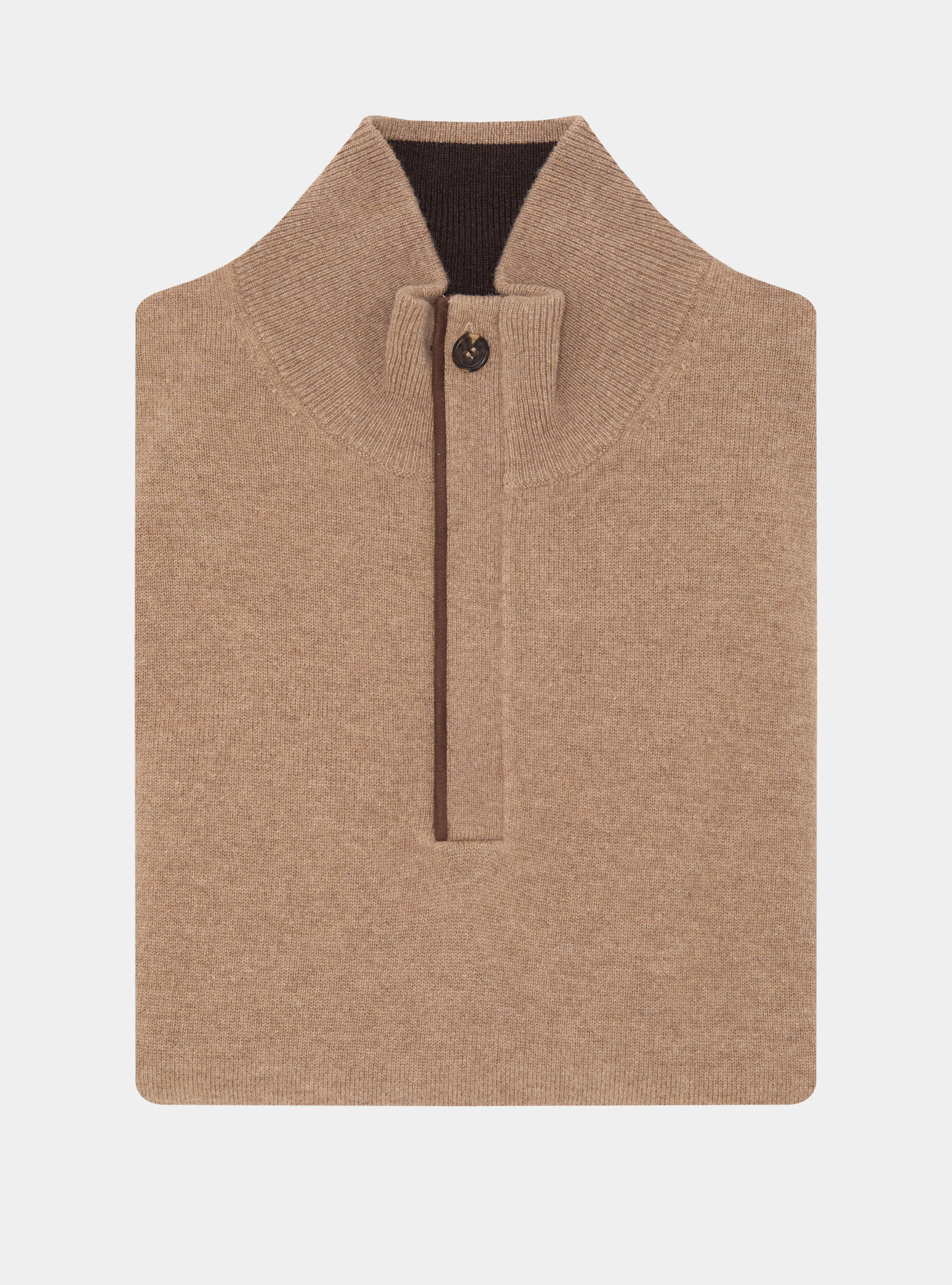 Lambswool and cashmere half-zip sweater, CAMMELLO 0570C