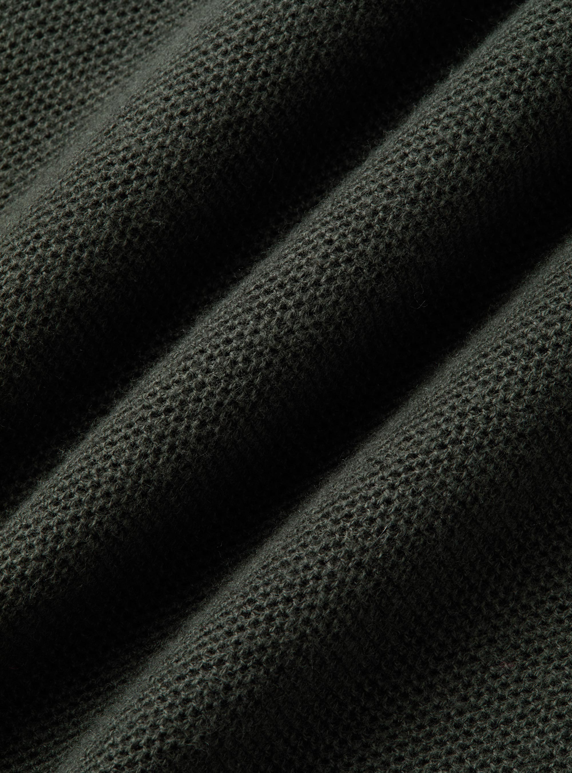 Half-Zip-Pullover aus Baumwolle und Kaschmir mit Wabenstruktur, MILITARE 0609C