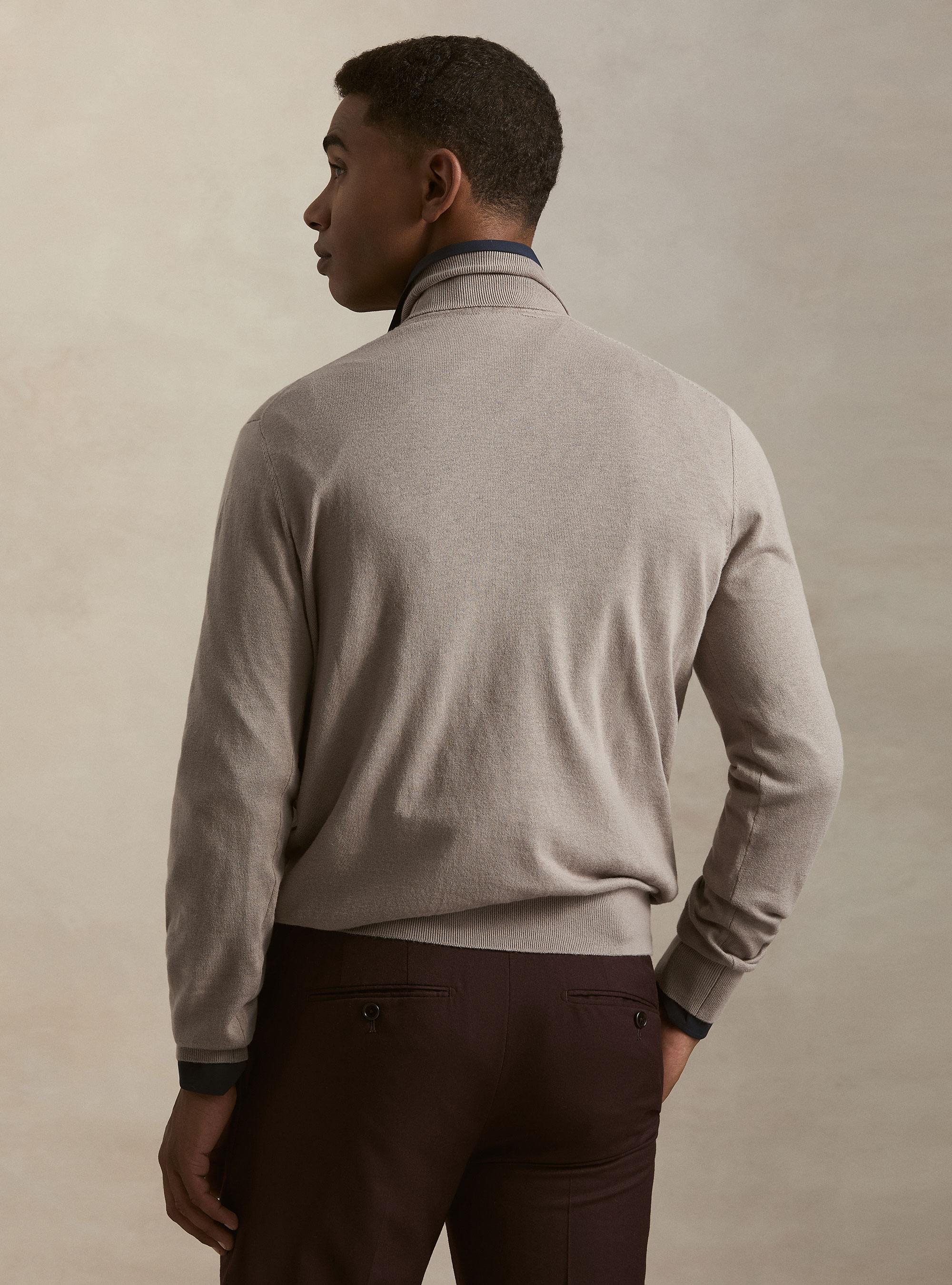 Dolcevita in cotone e cashmere, FANGO 0568C