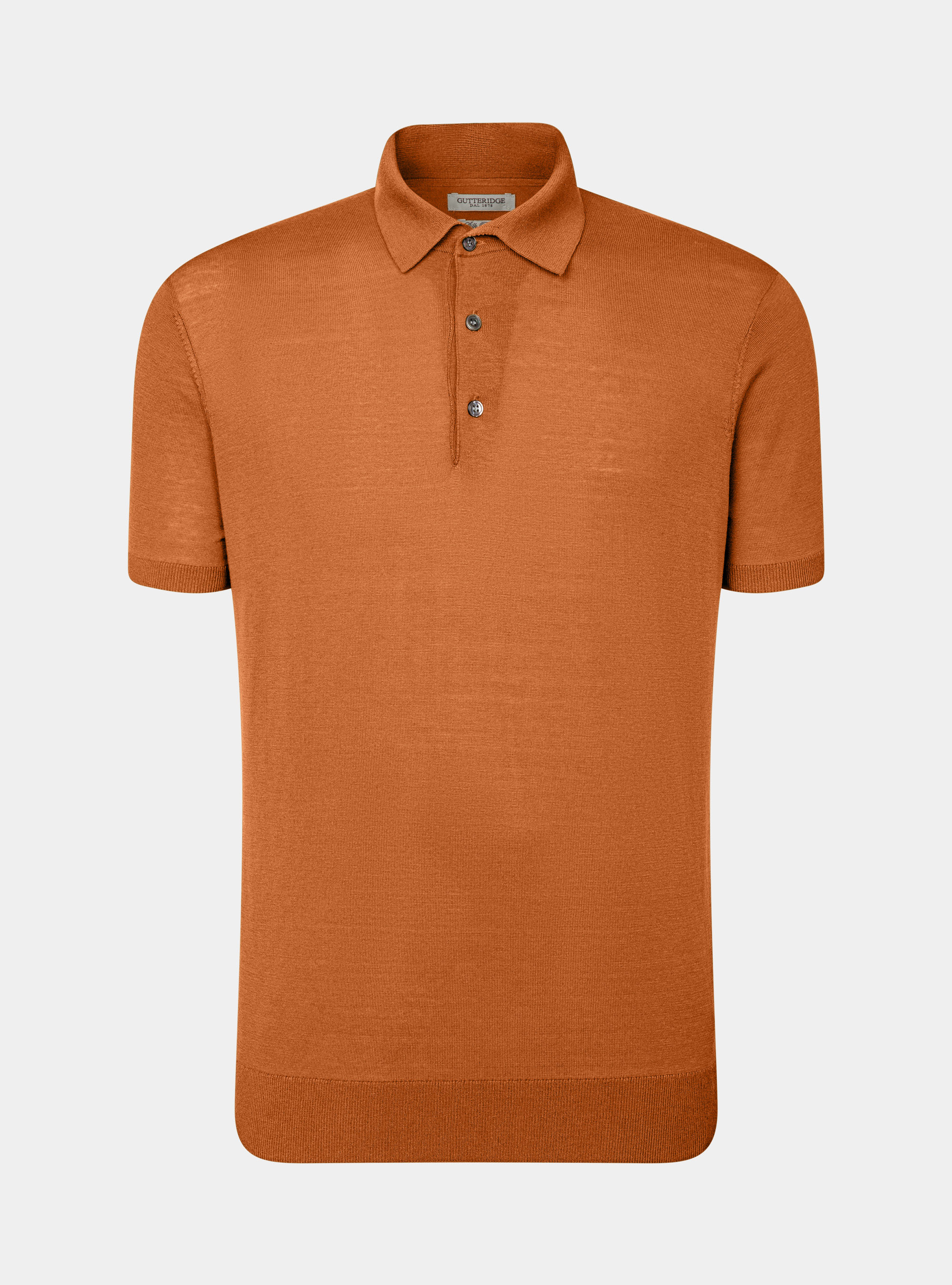 Silk cotton polo shirt, ORANGE