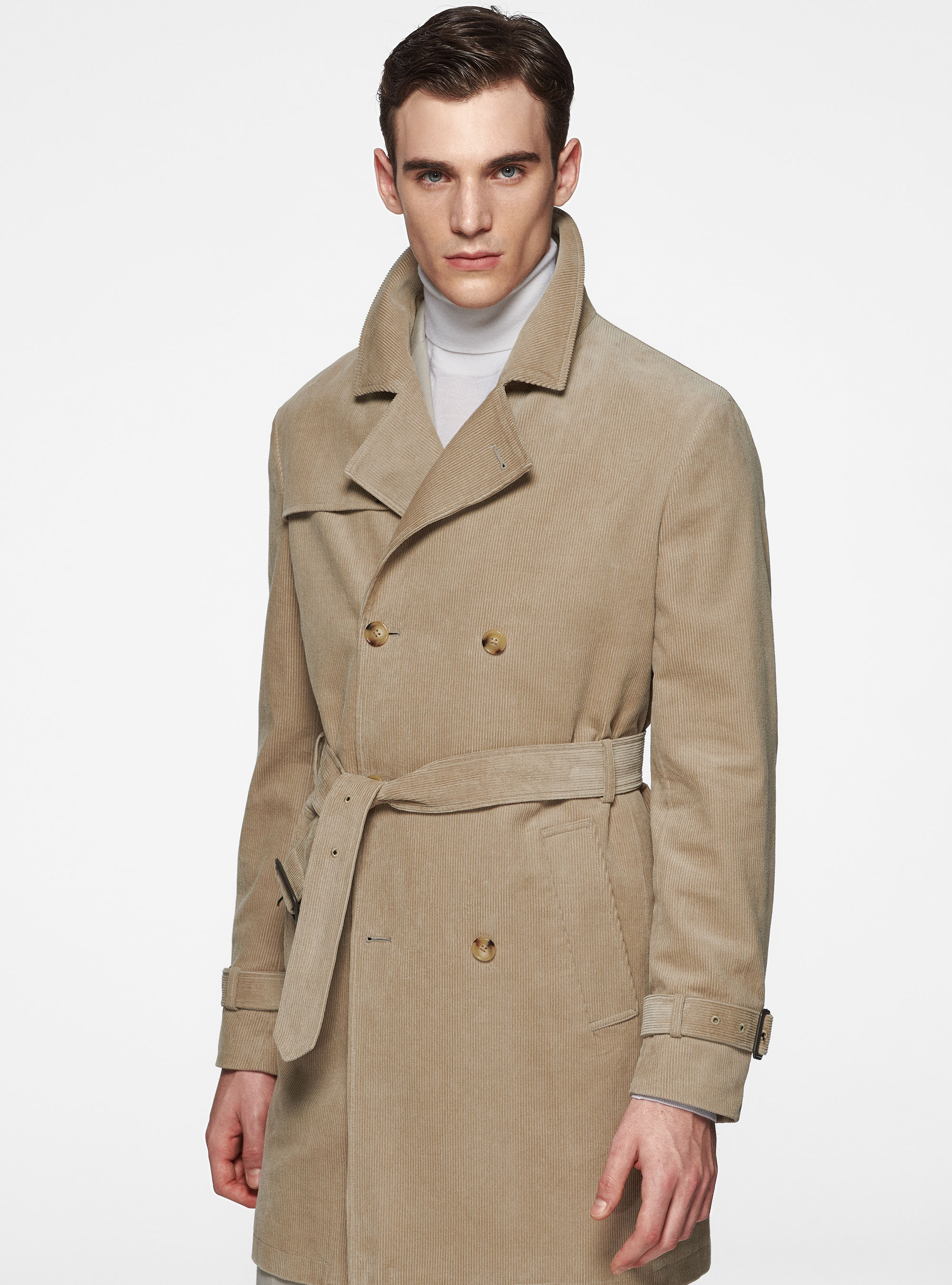 Trench-coat en velours, SABLE