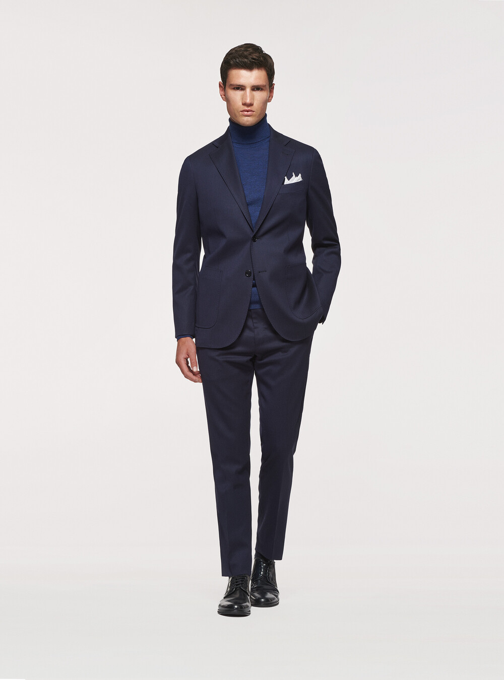 Giacca travel in pura lana stretch, BLU NAVY