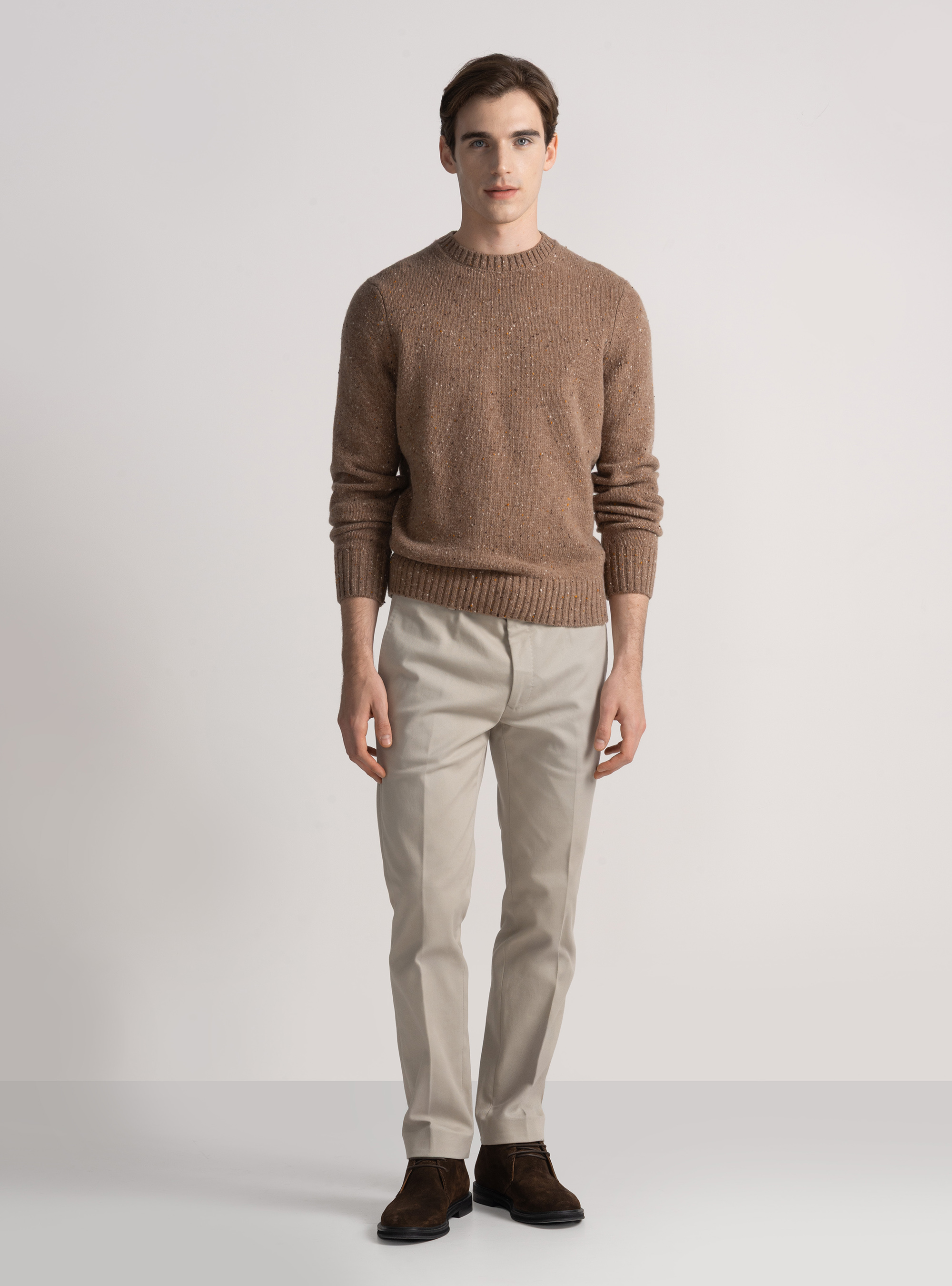 Frosted cotton trousers, ECRU