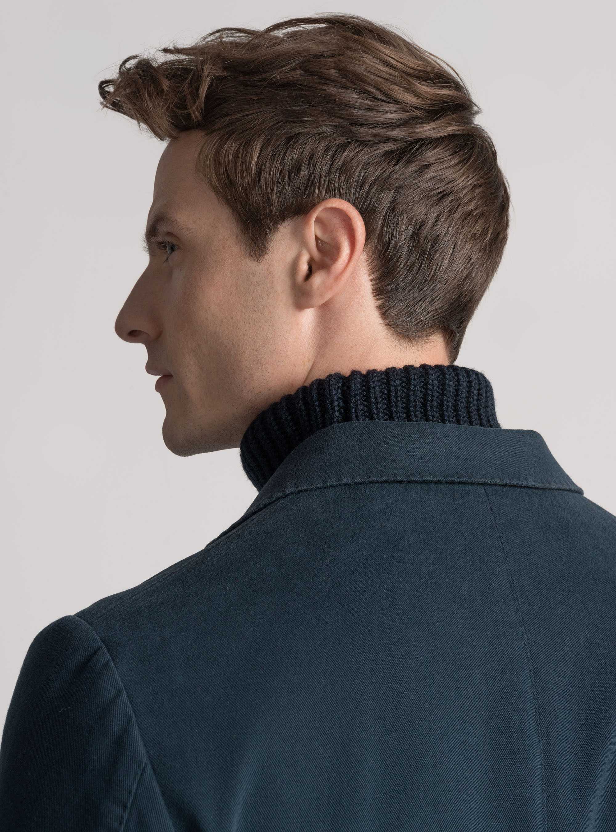 Giacca in cotone e cashmere, BLU NAVY