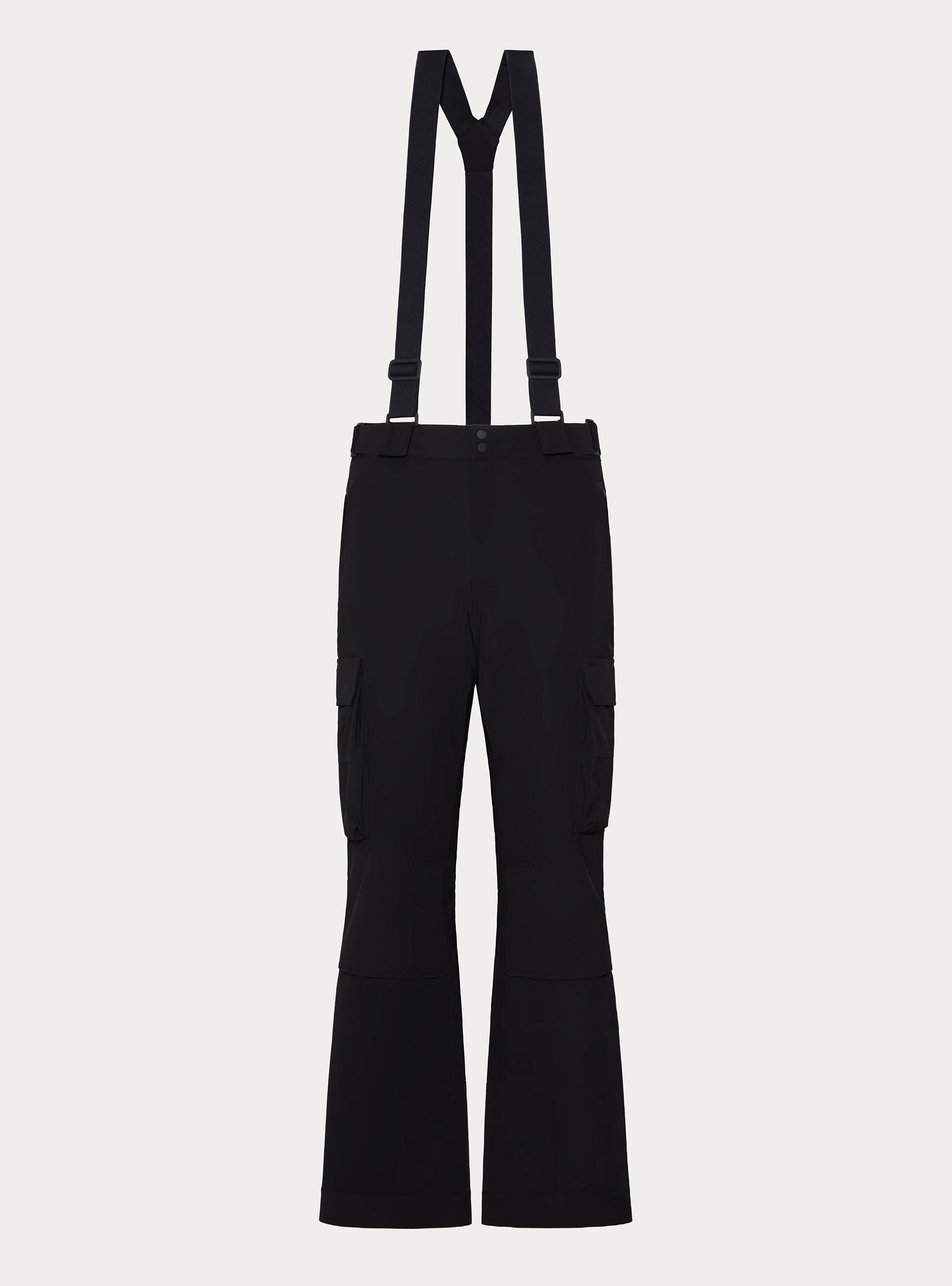Pantaloni da sci con tasconi e bretelle, NERO