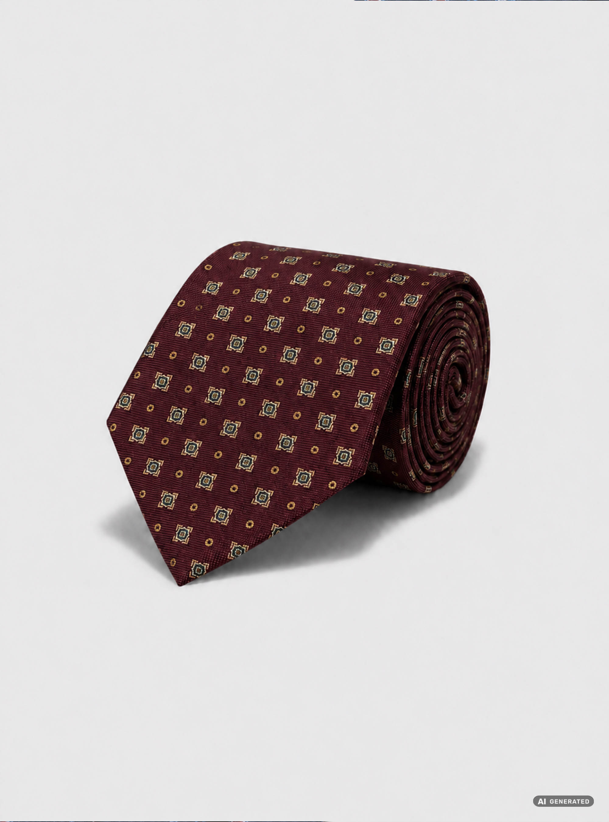 Corbata de seda jacquard con microestampado, BURDEOS