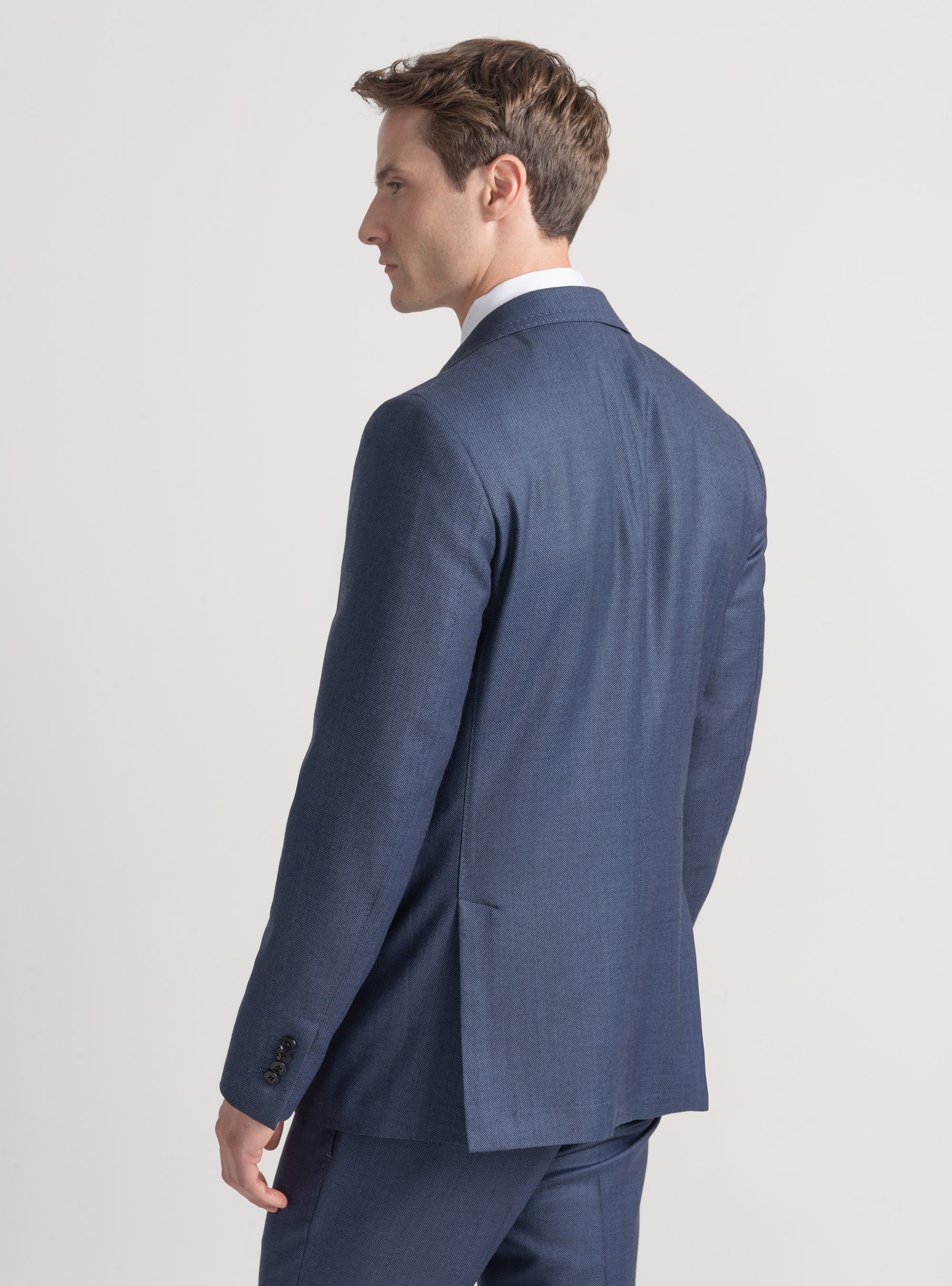 Giacca per abito in lana occhio di pernice Vitale Barberis Canonico, INCHIOSTRO