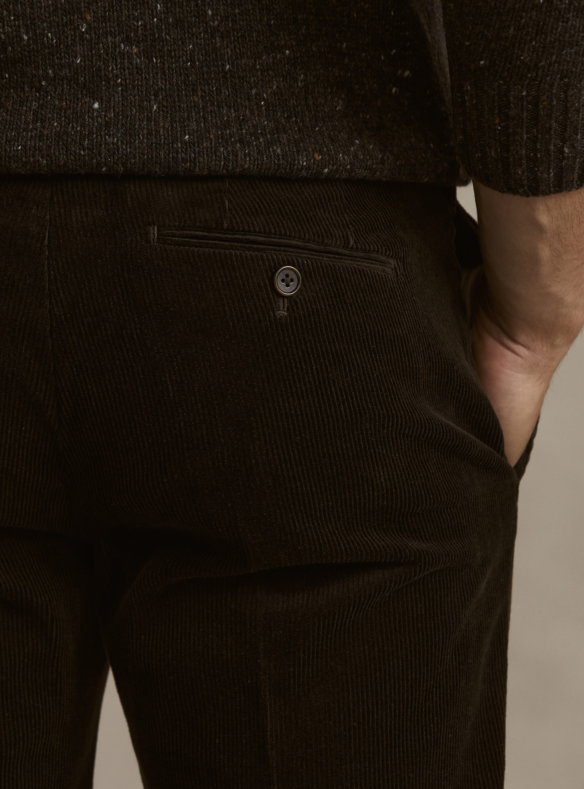Pantaloni in velluto, MARRONE