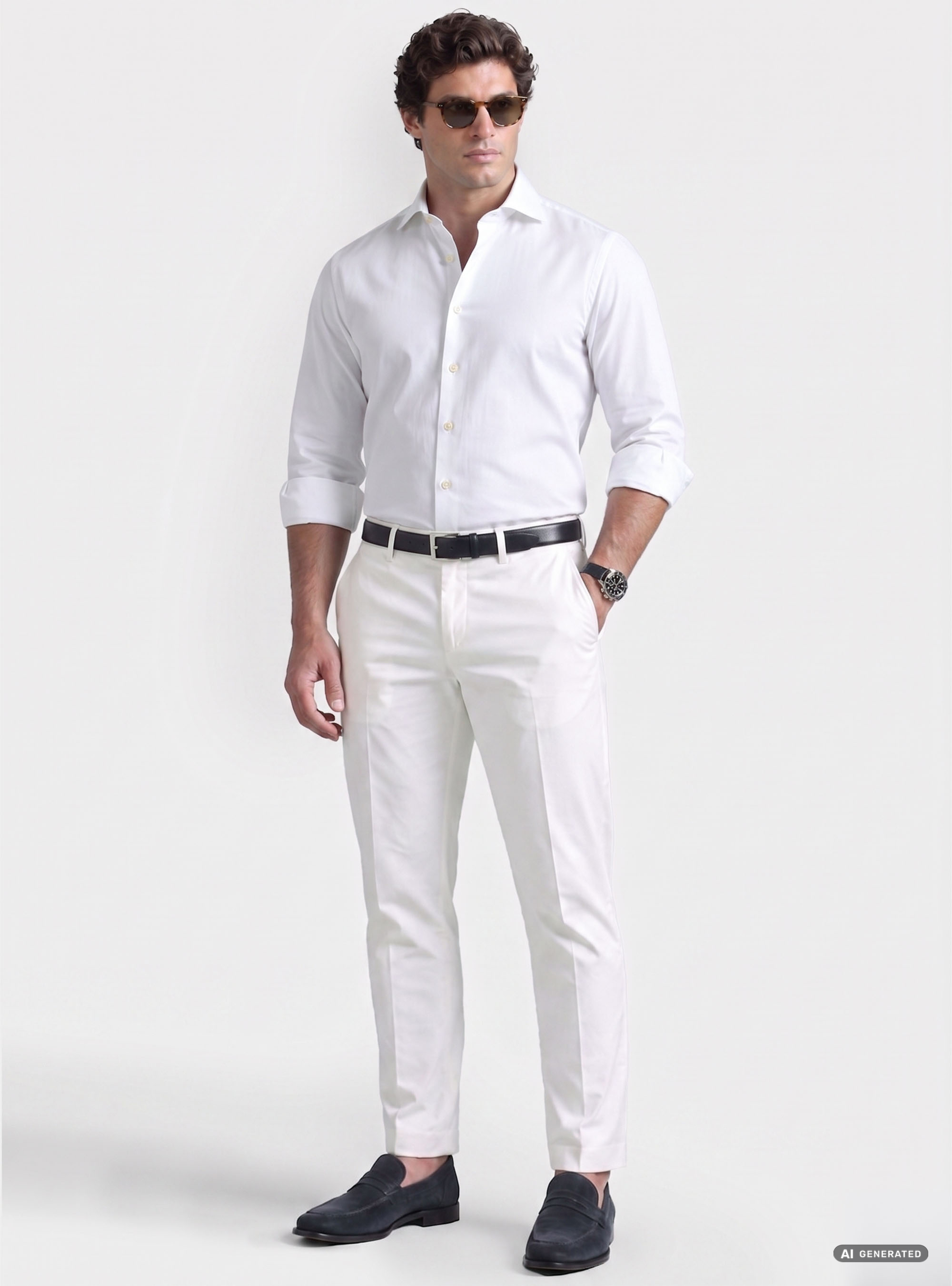 Camiseta c&oacute;moda de popel&iacute;n de algod&oacute;n, BLANCO