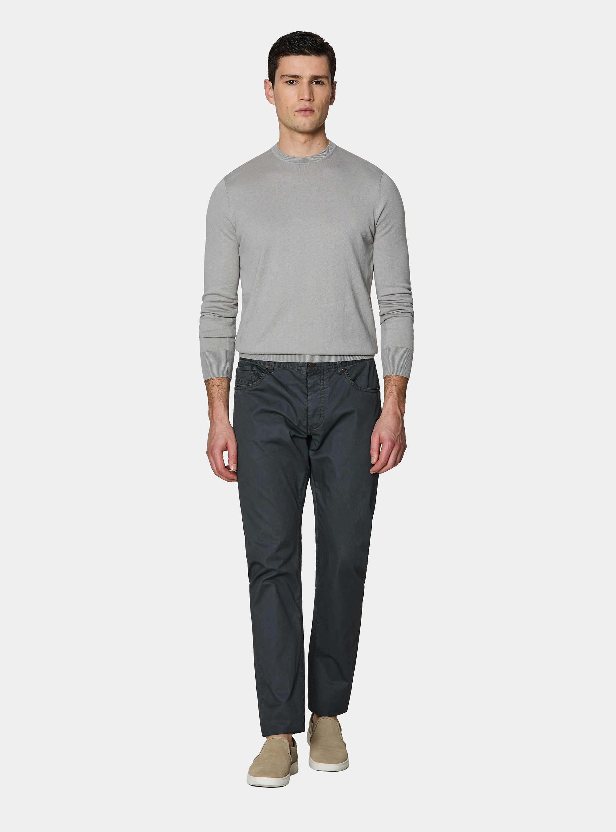 Rundhals-Pullover aus Baumwolle, Seide und Kaschmir, PERLA 0178C