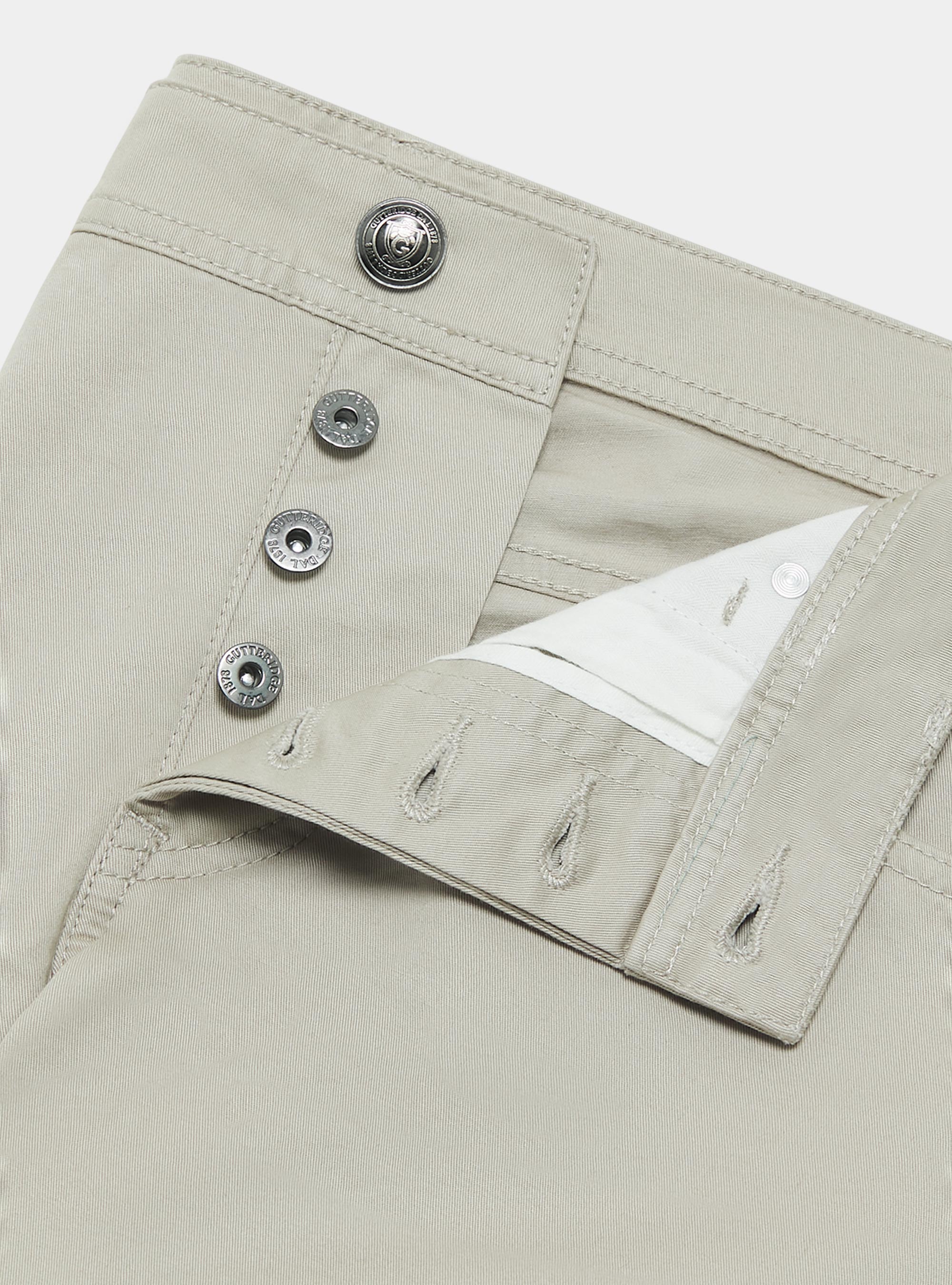 Pantaloni 5 tasche in twill di cotone, SABBIA