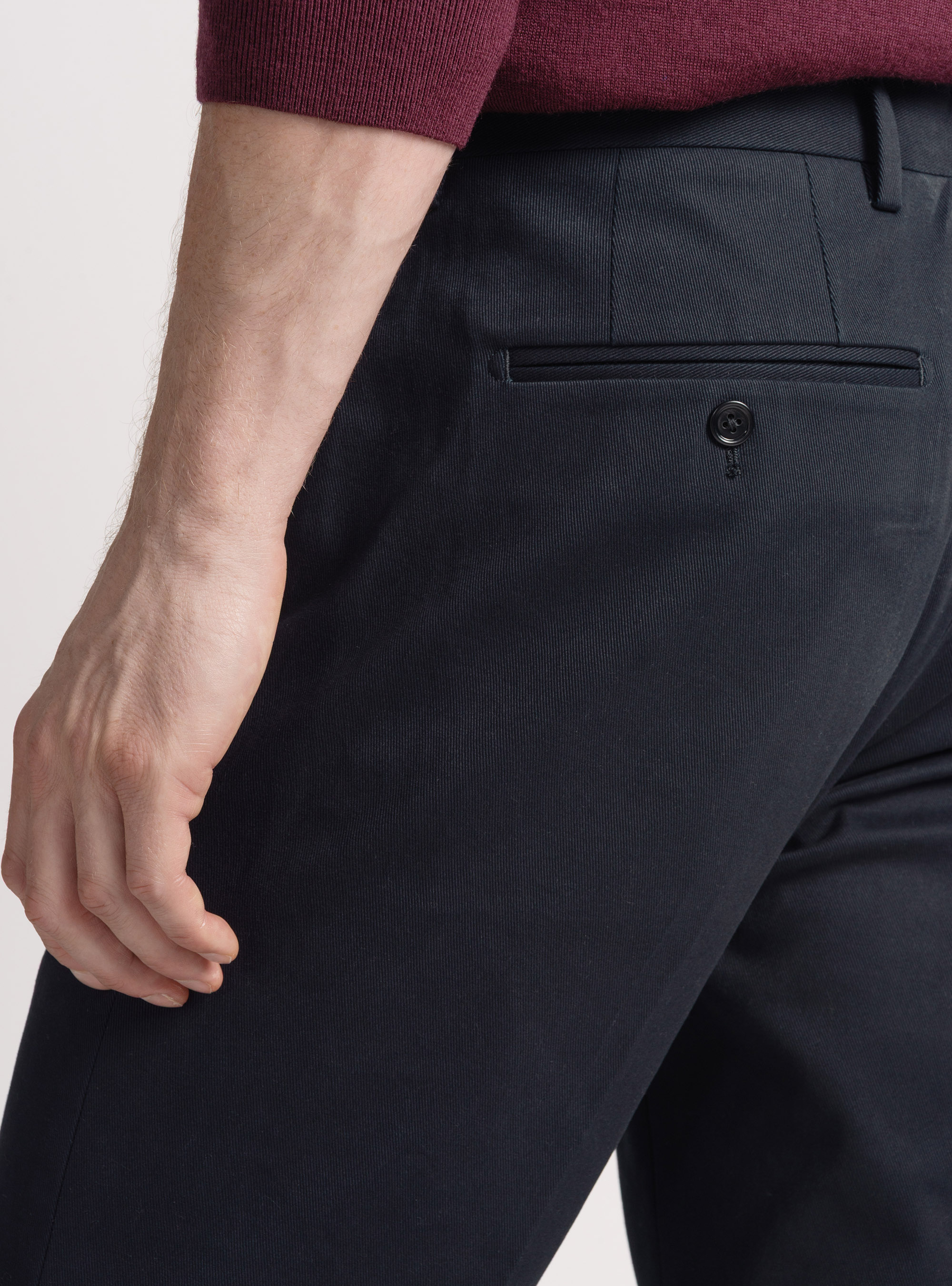 Pantalones de algod&oacute;n esmerilado, AZUL MARINO