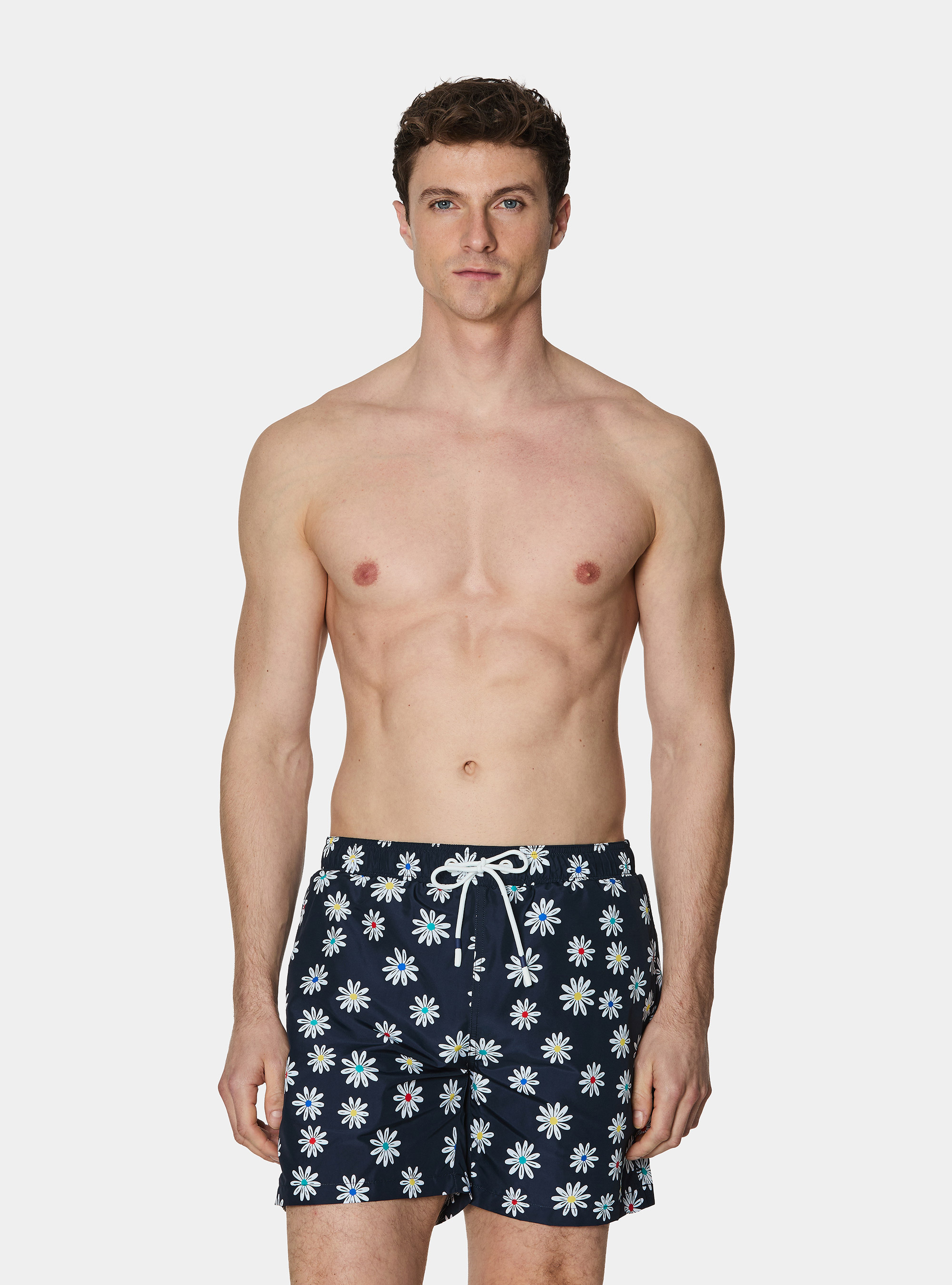 Daisy print swimwear, NAVY BLUE