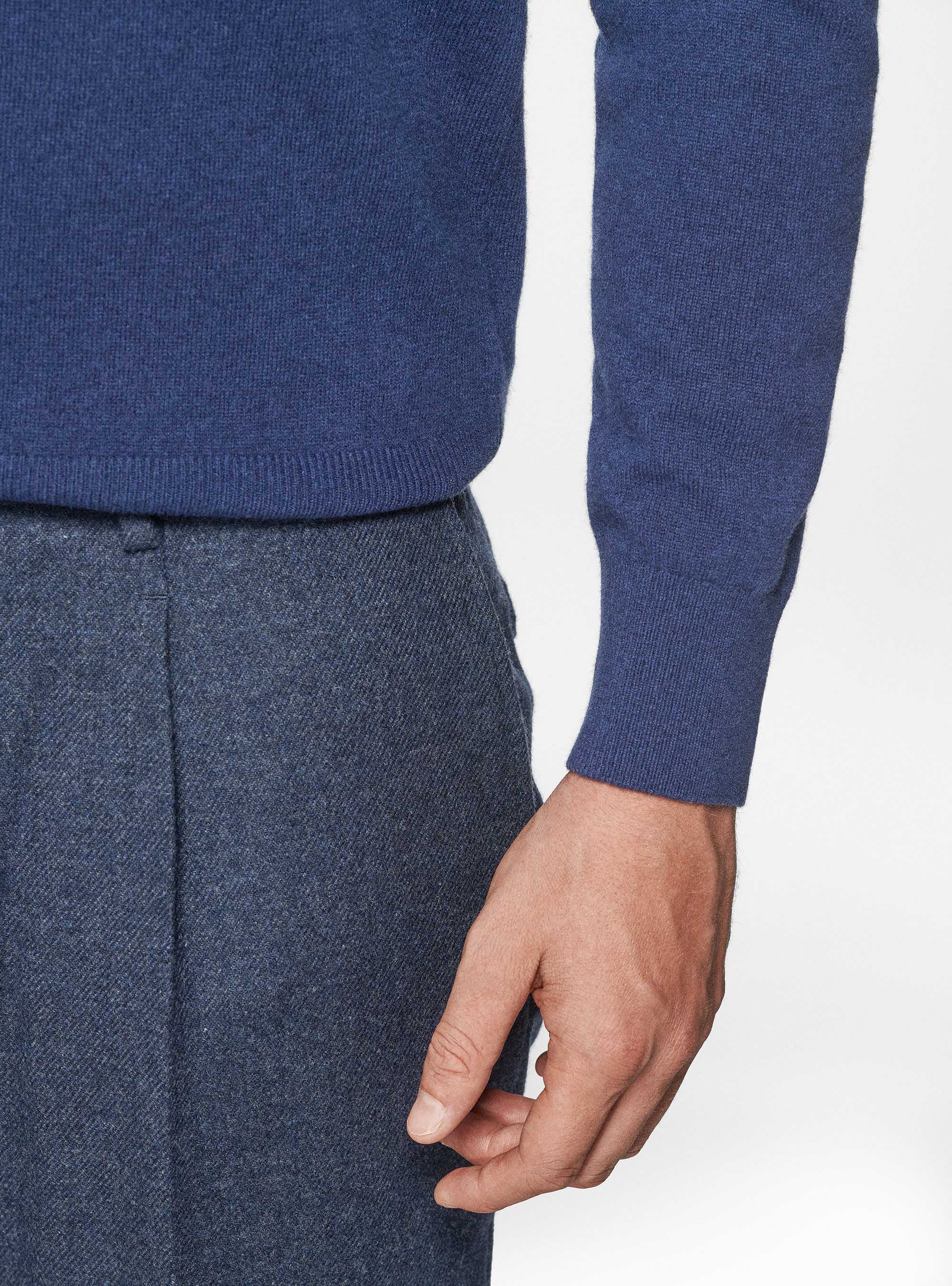 Maglia girocollo in lambswool e cashmere, INCHIOSTRO