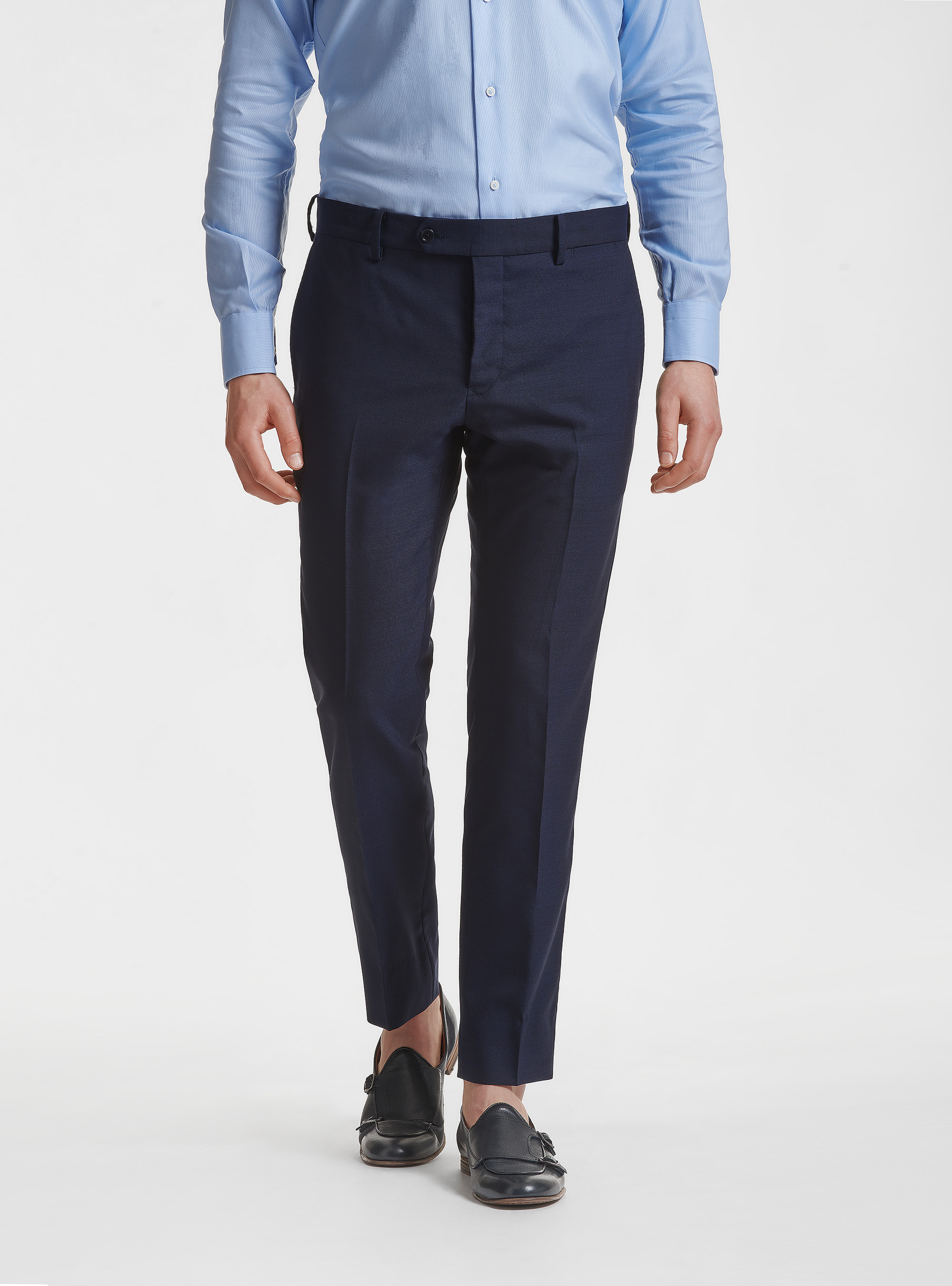 Pure wool suit trousers Vitale Barberis Canonico, NAVY BLUE