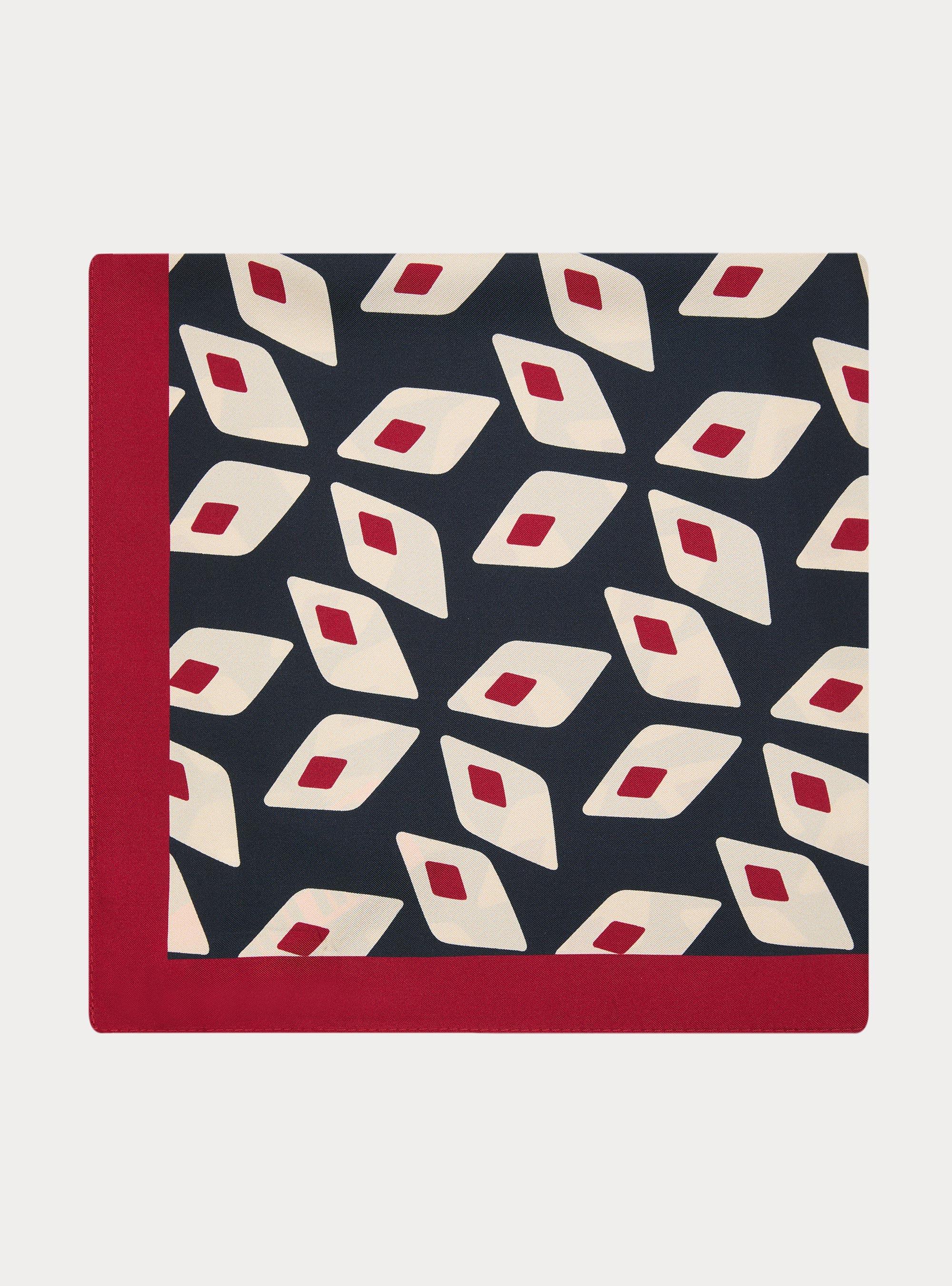 Seidentuch mit geometrischem Muster, NAVY 0218C