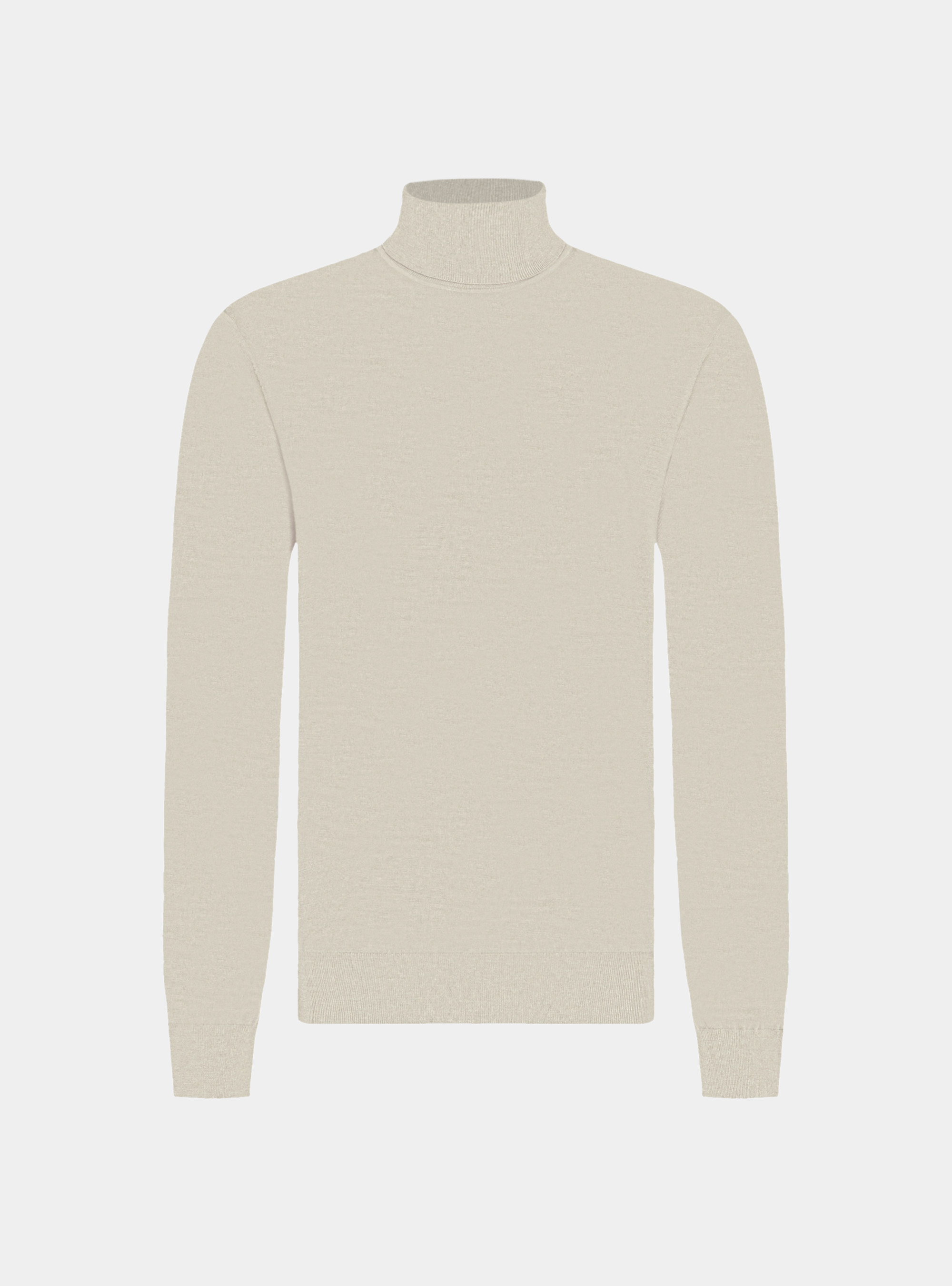 Turtleneck in pure extra-fine merino wool, SAND