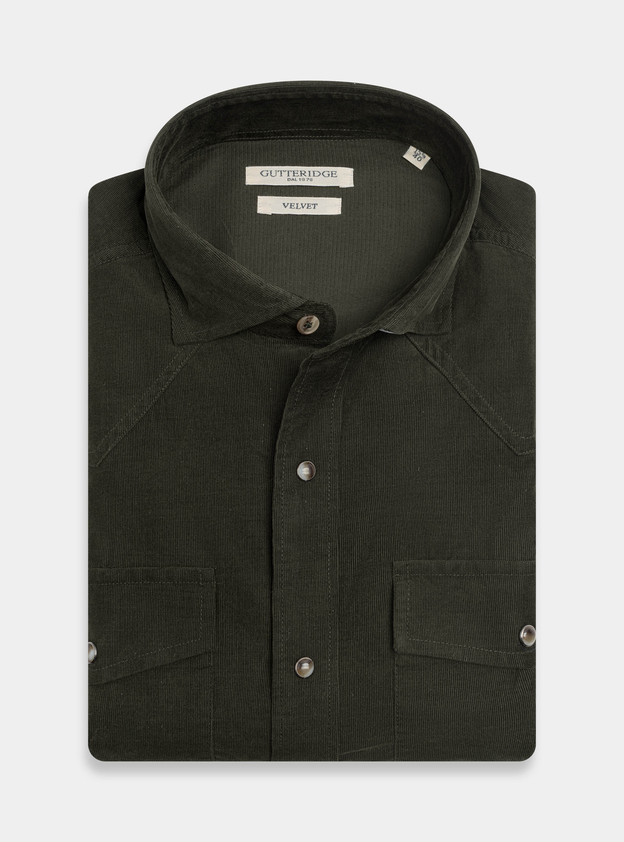Camisa de terciopelo con bolsillos, MILITARE 0609C