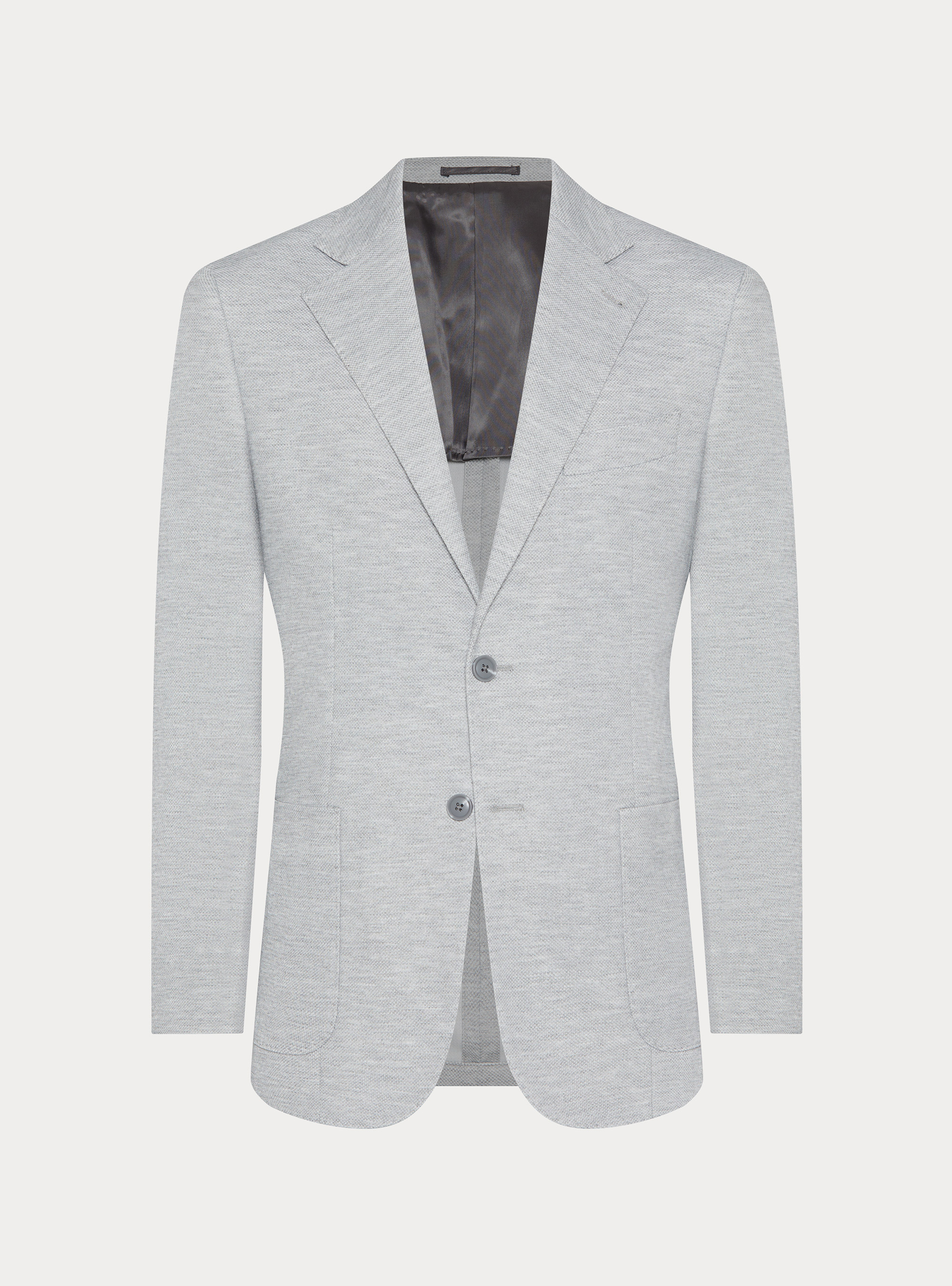 Single-breasted single jersey blazer, GRIGIO MELANGE 0151C