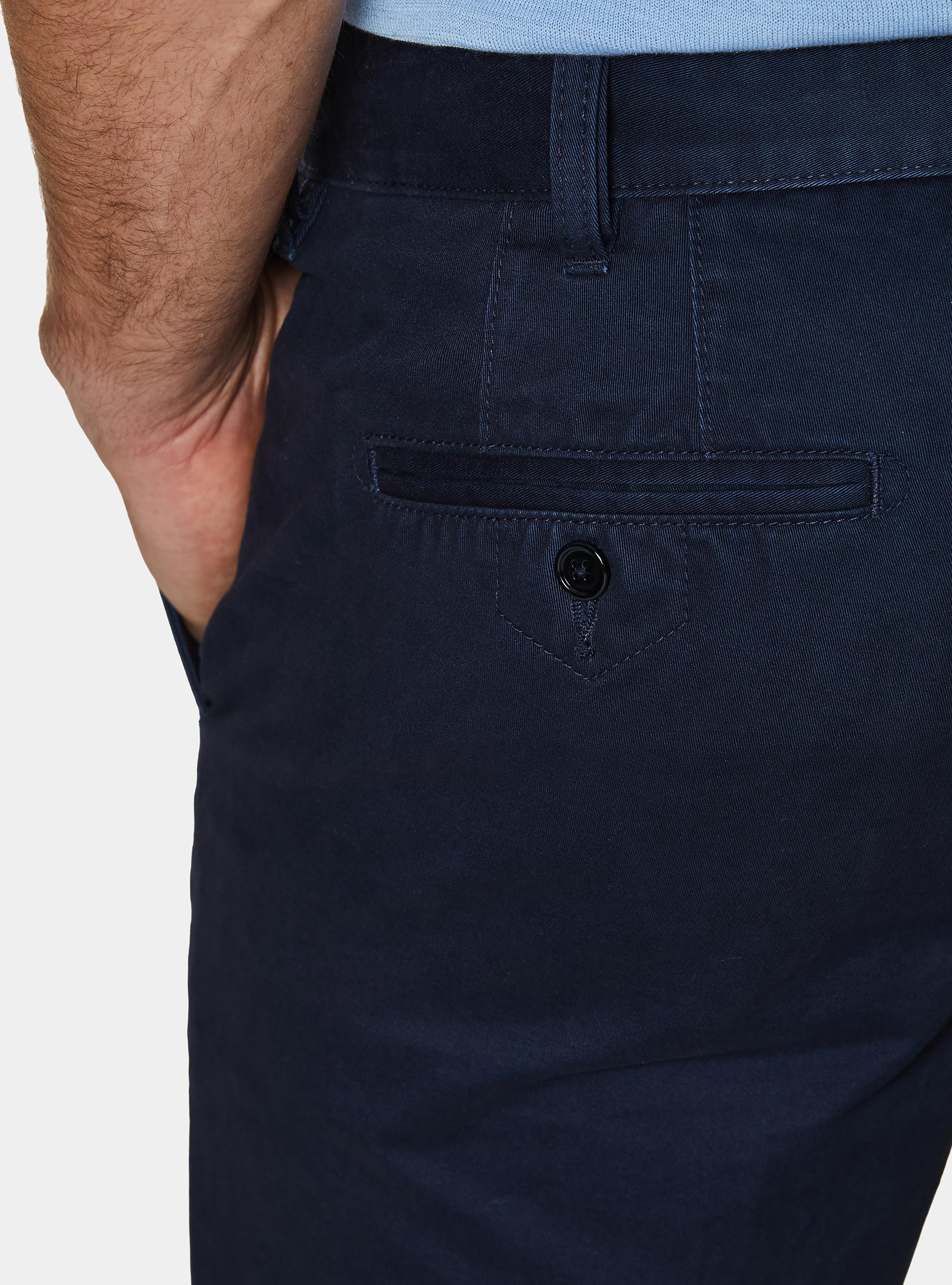 Cotton twill chino trousers, NAVY BLUE