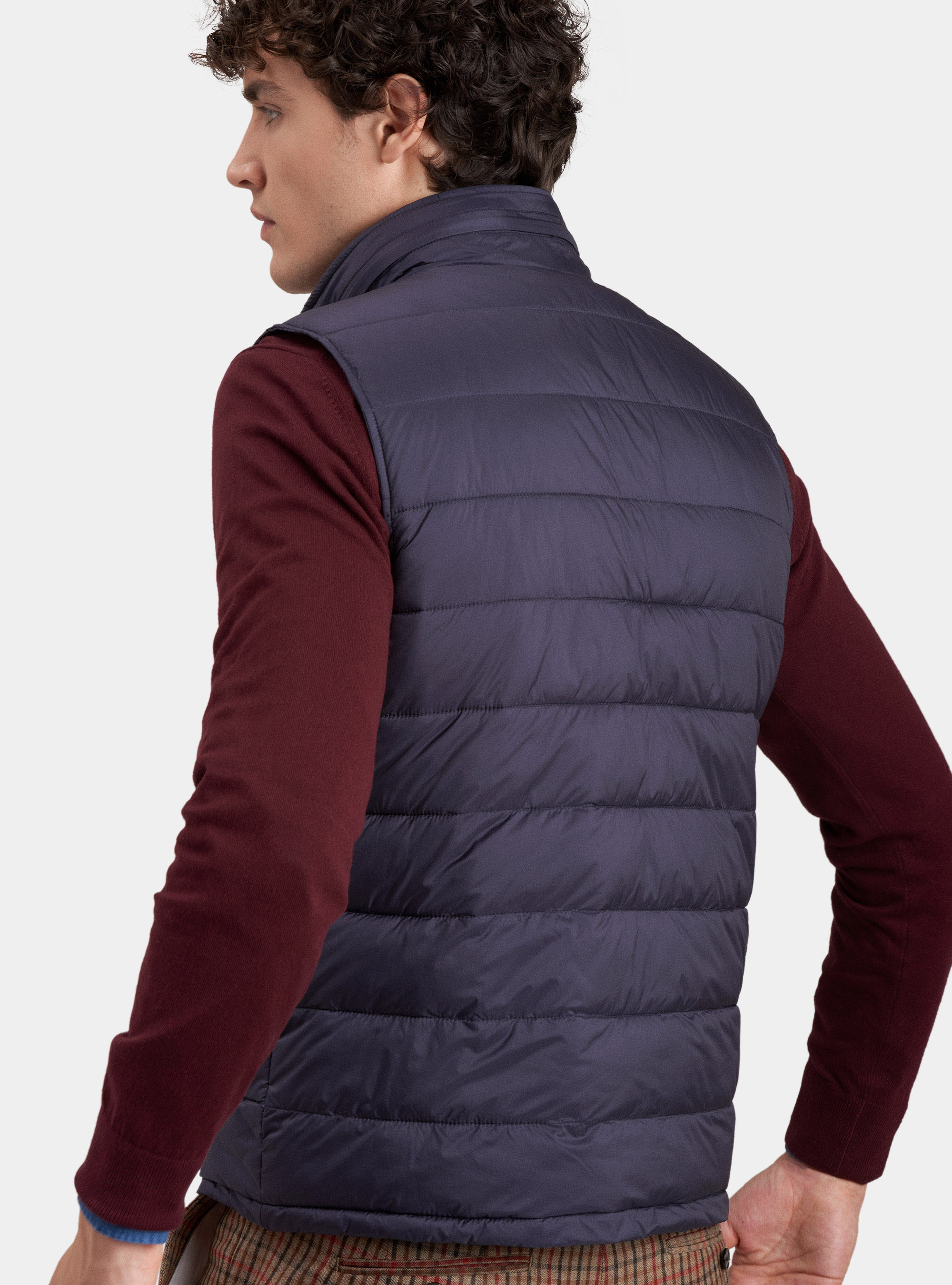Chaqueta acolchada sin mangas, AZUL MARINO