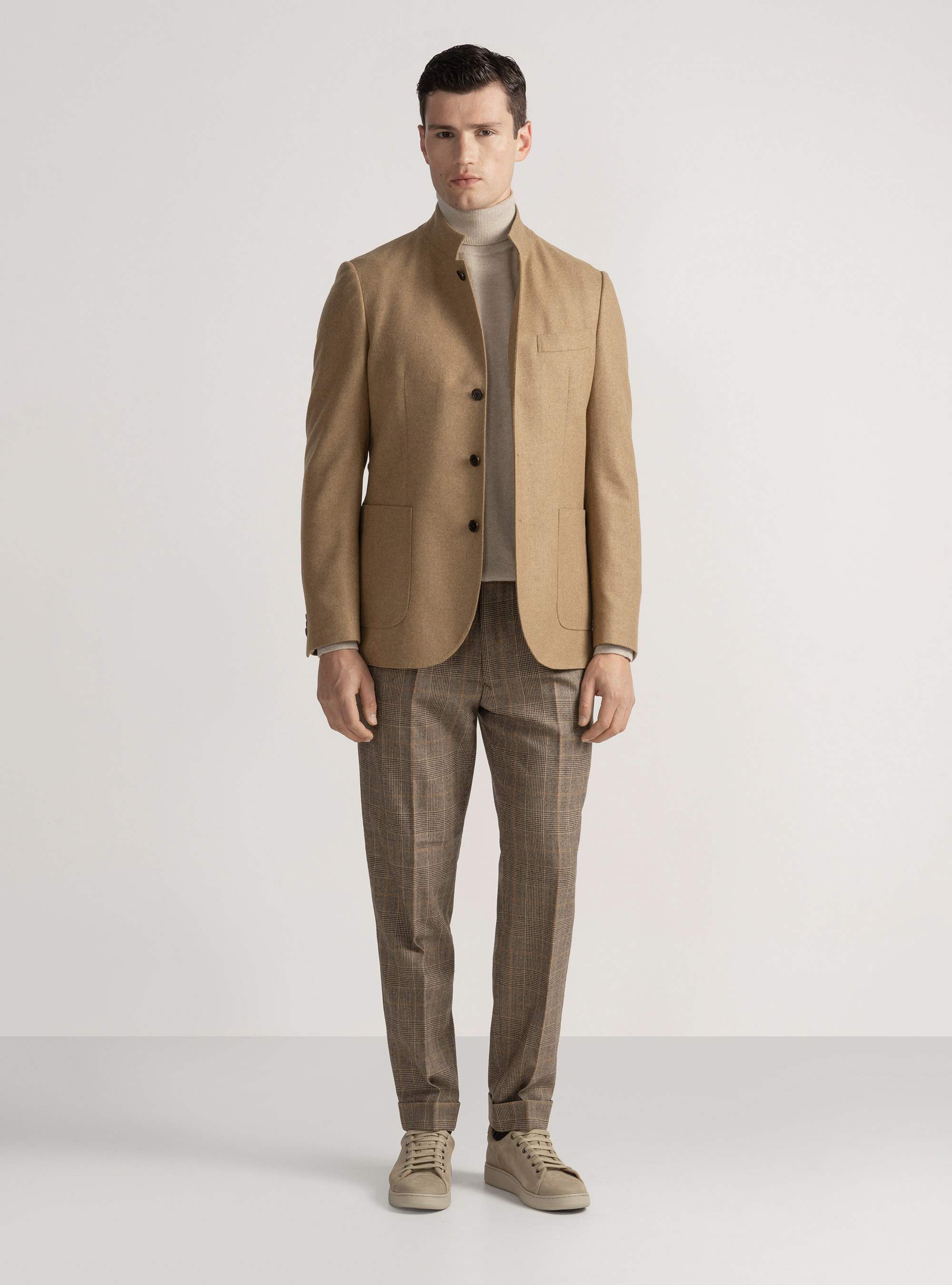 Korean wool flannel blazer, CAMMELLO 0570C