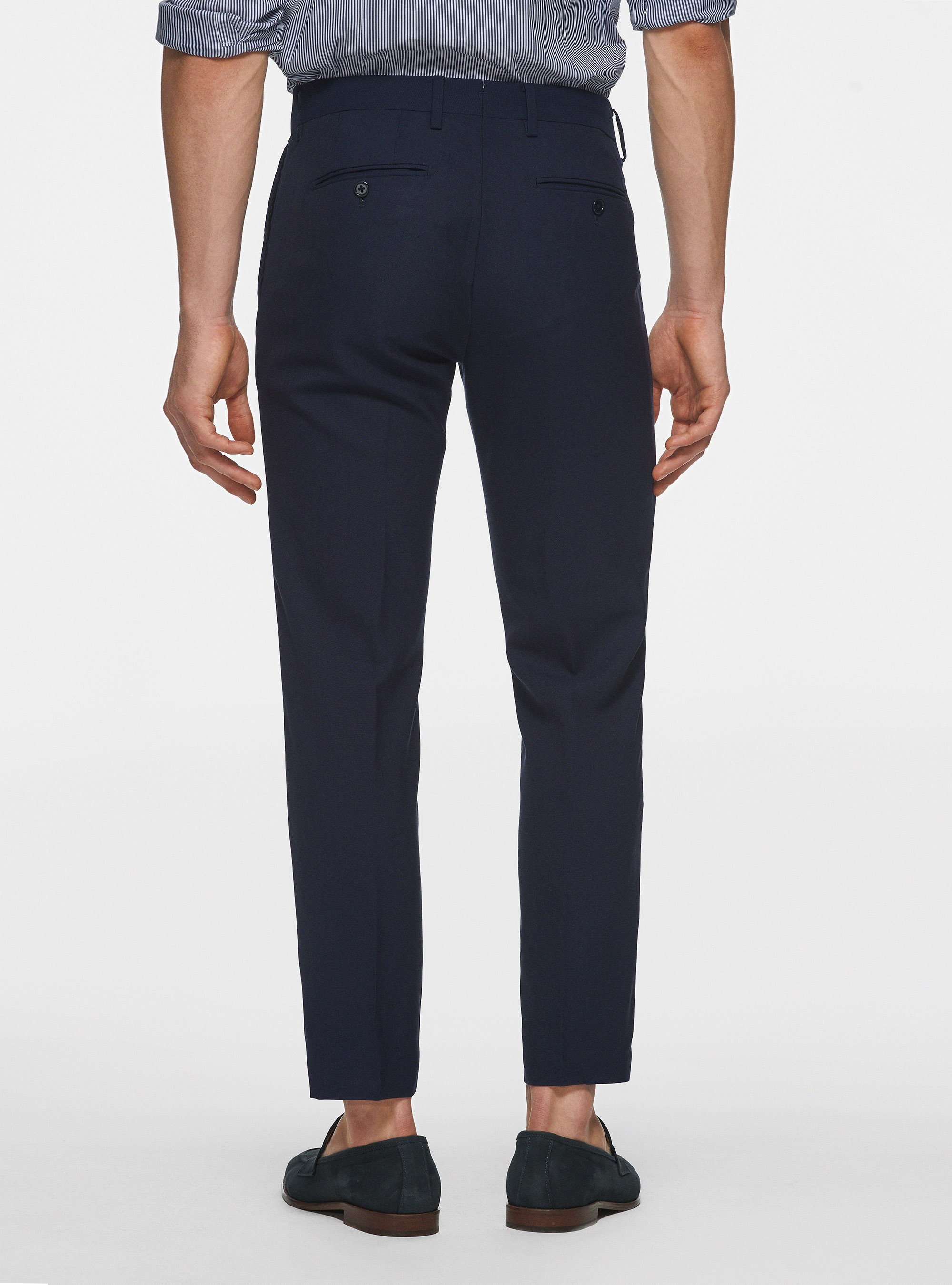 Pure wool Cerruti travel suit trousers, NAVY BLUE