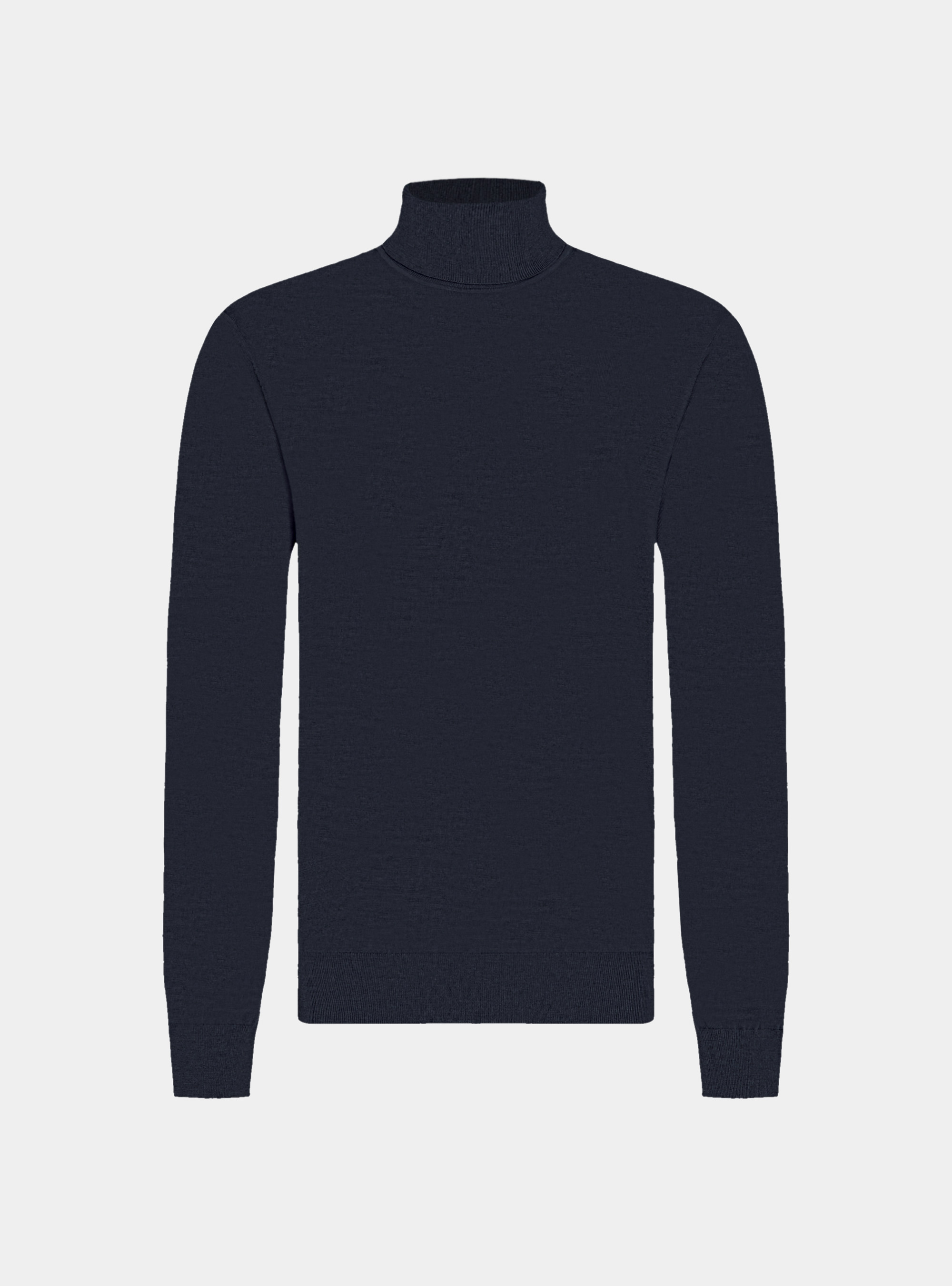 Rollkragenpullover aus reiner extrafeiner Merinowolle, NAVY 0218C