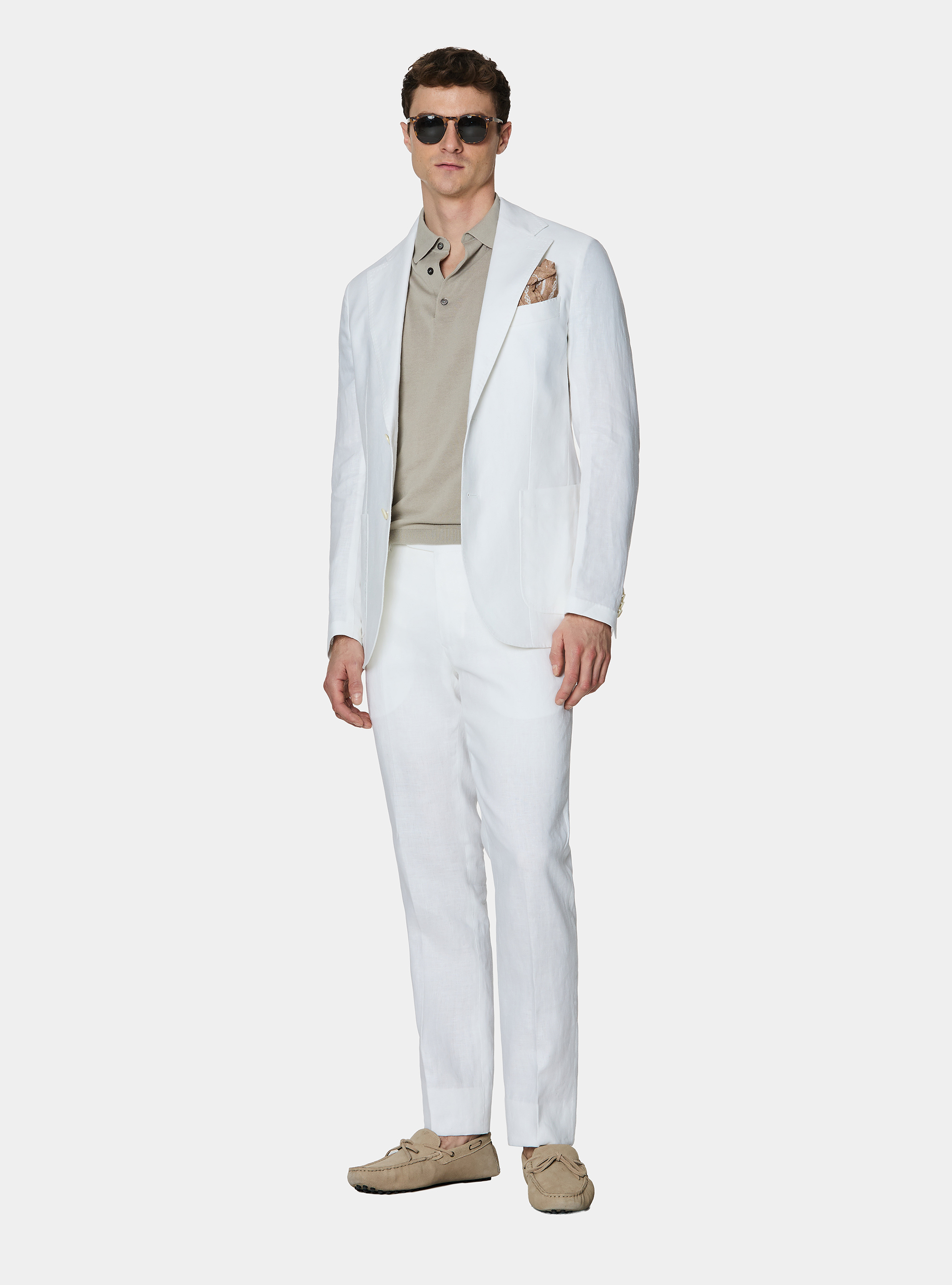 Pure linen white suit, 