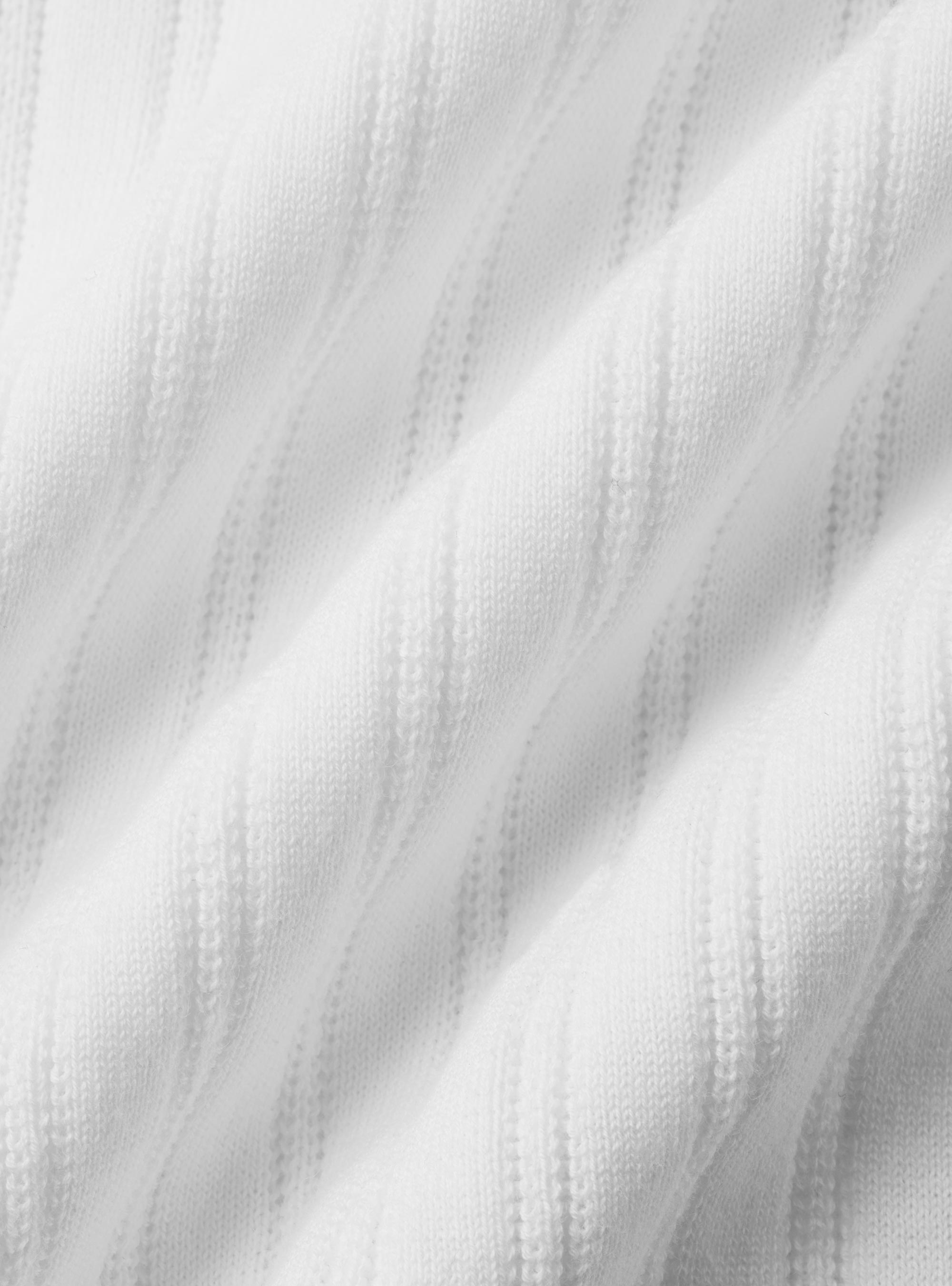 Strickpullover aus extrafeiner Baumwolle mit Lochmuster, BIANCO 0099C