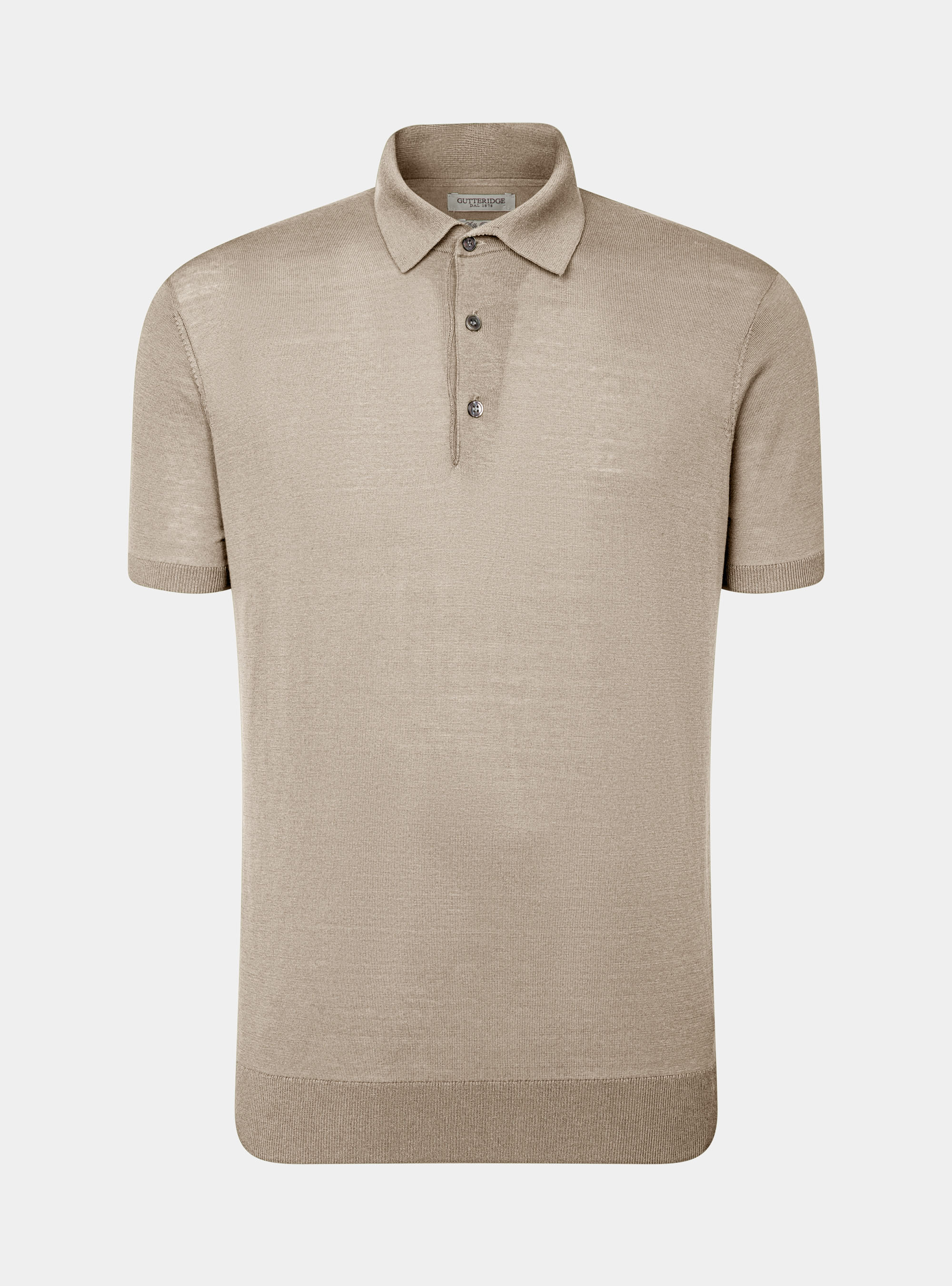 Silk cotton polo shirt, SAND