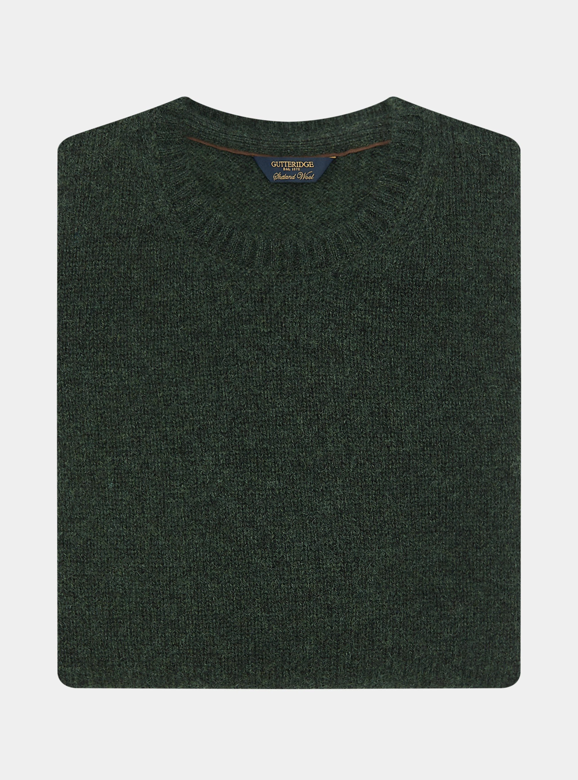 Rundhalspullover aus reiner Shetlandwolle, VERDE 0600C