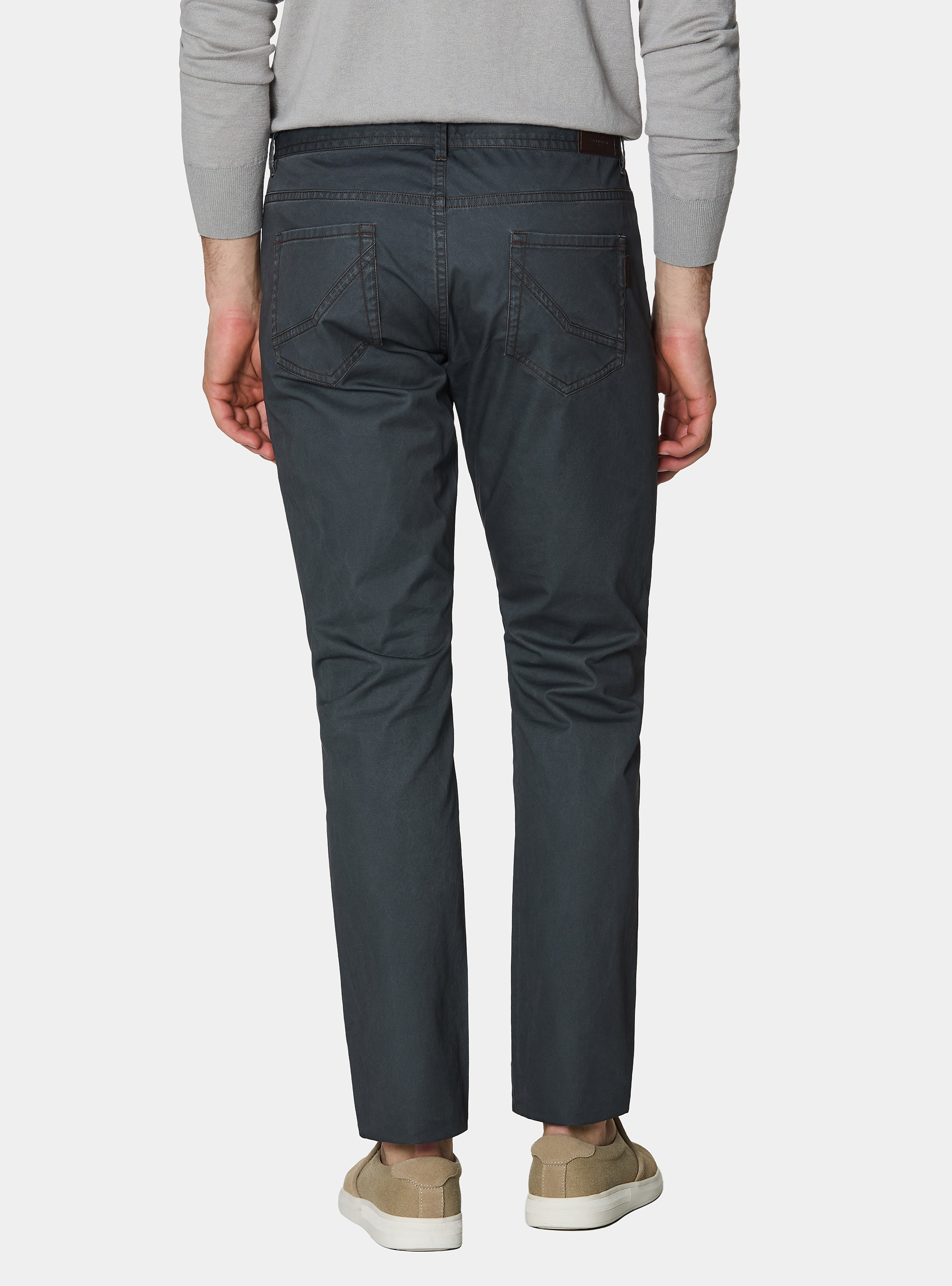 Pantalones slim fit de algod&oacute;n, GRIS MARENGO