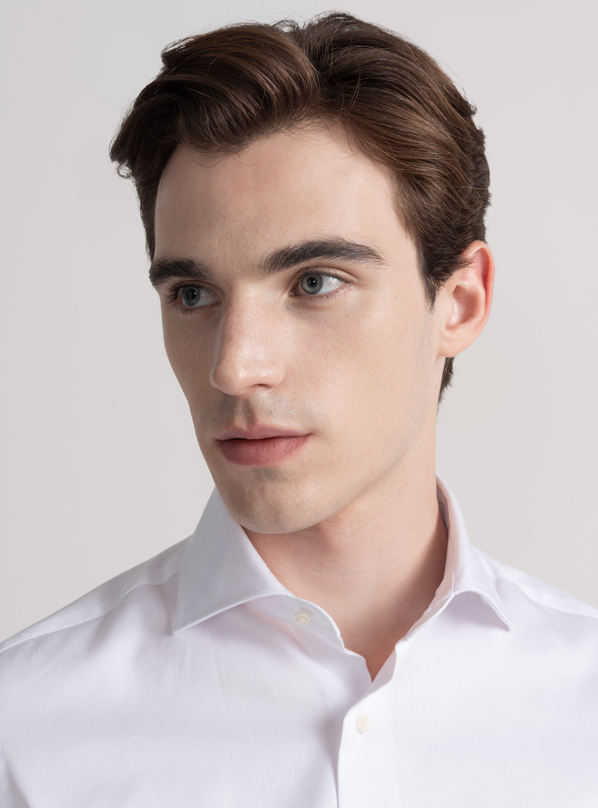 Cotton twill shirt, WHITE