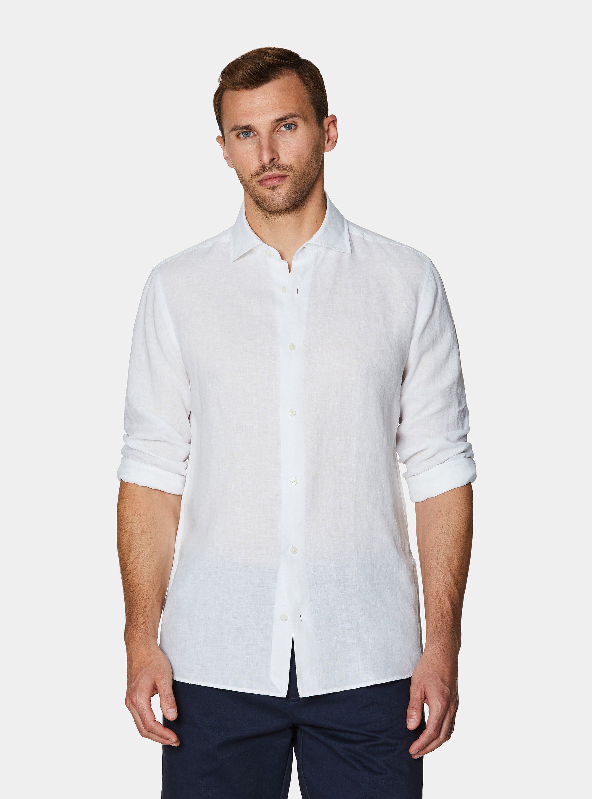 Pure linen shirt, WHITE
