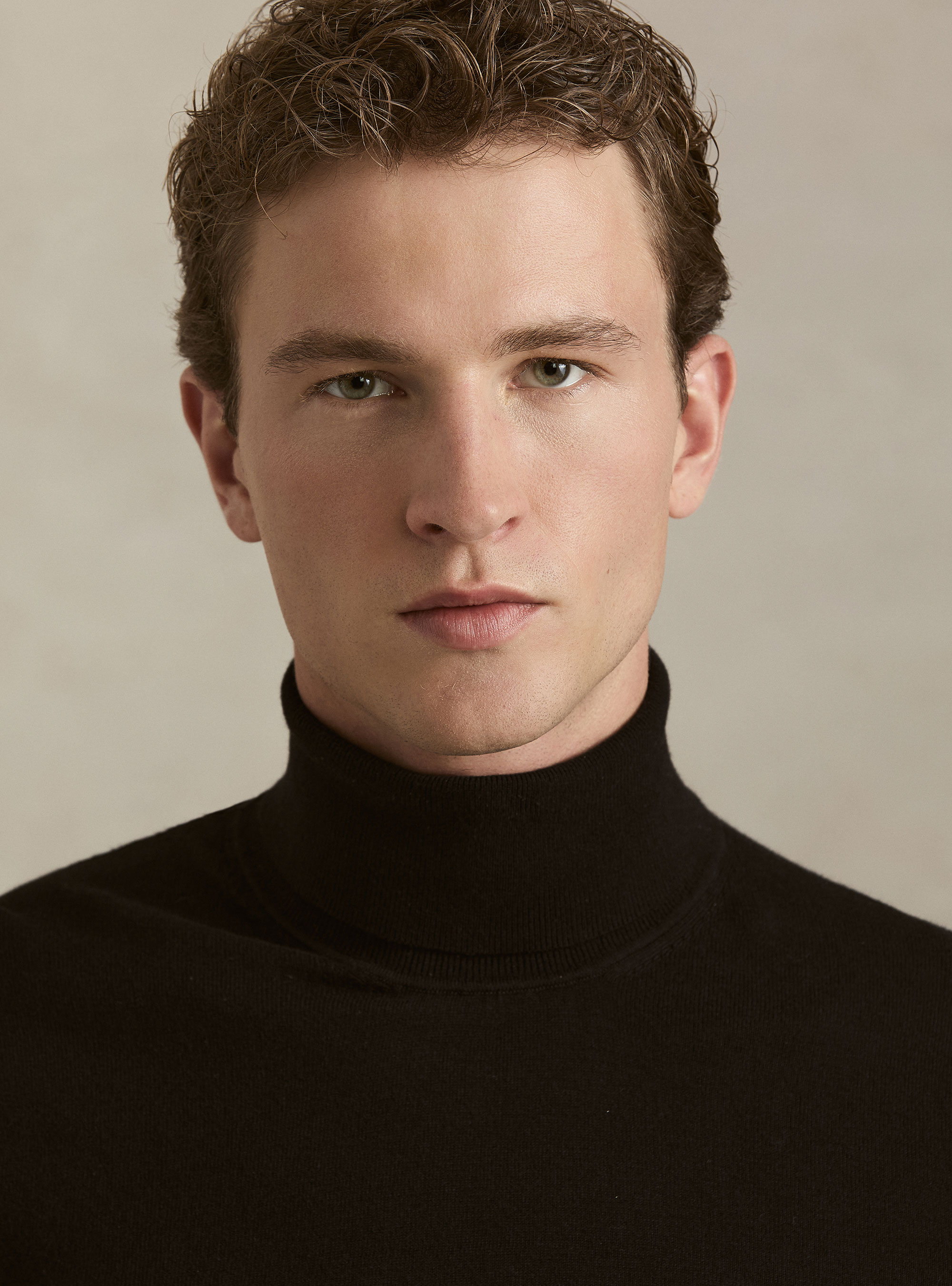 Cotton and Cashmere Turtleneck, BLACK