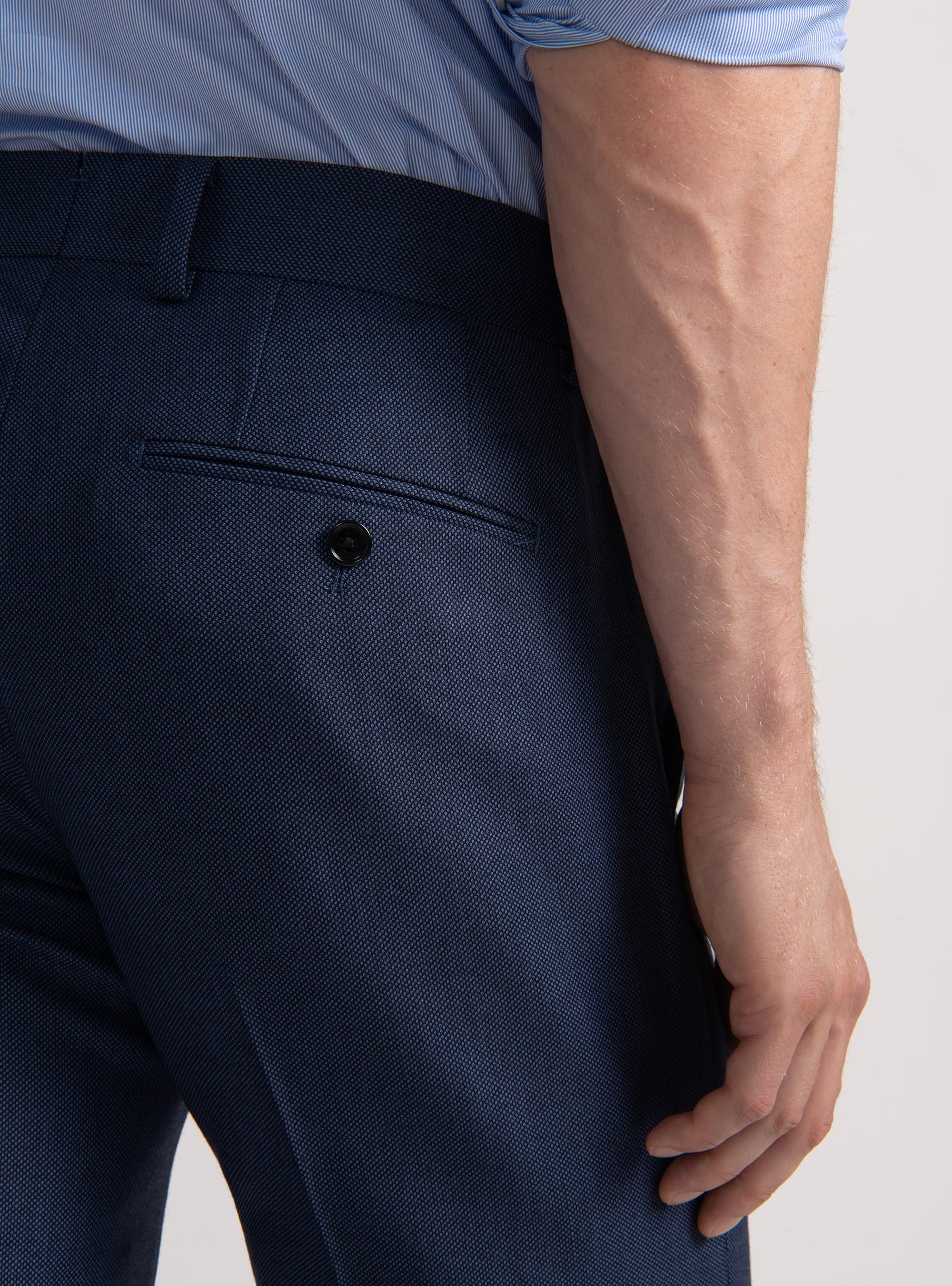 Partridge eye wool suit trousers Vitale Barberis Canonico, INK